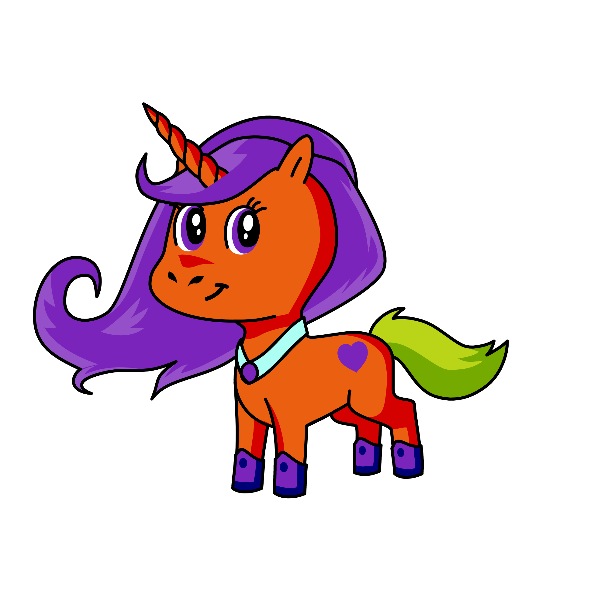 orange, the unicorn
