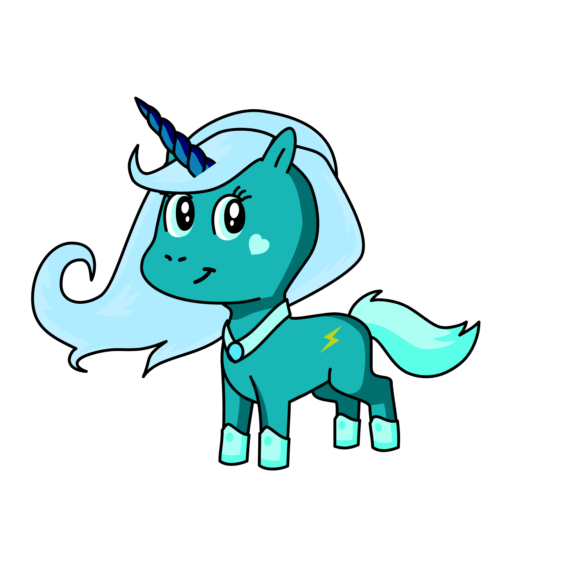 teal, the unicorn