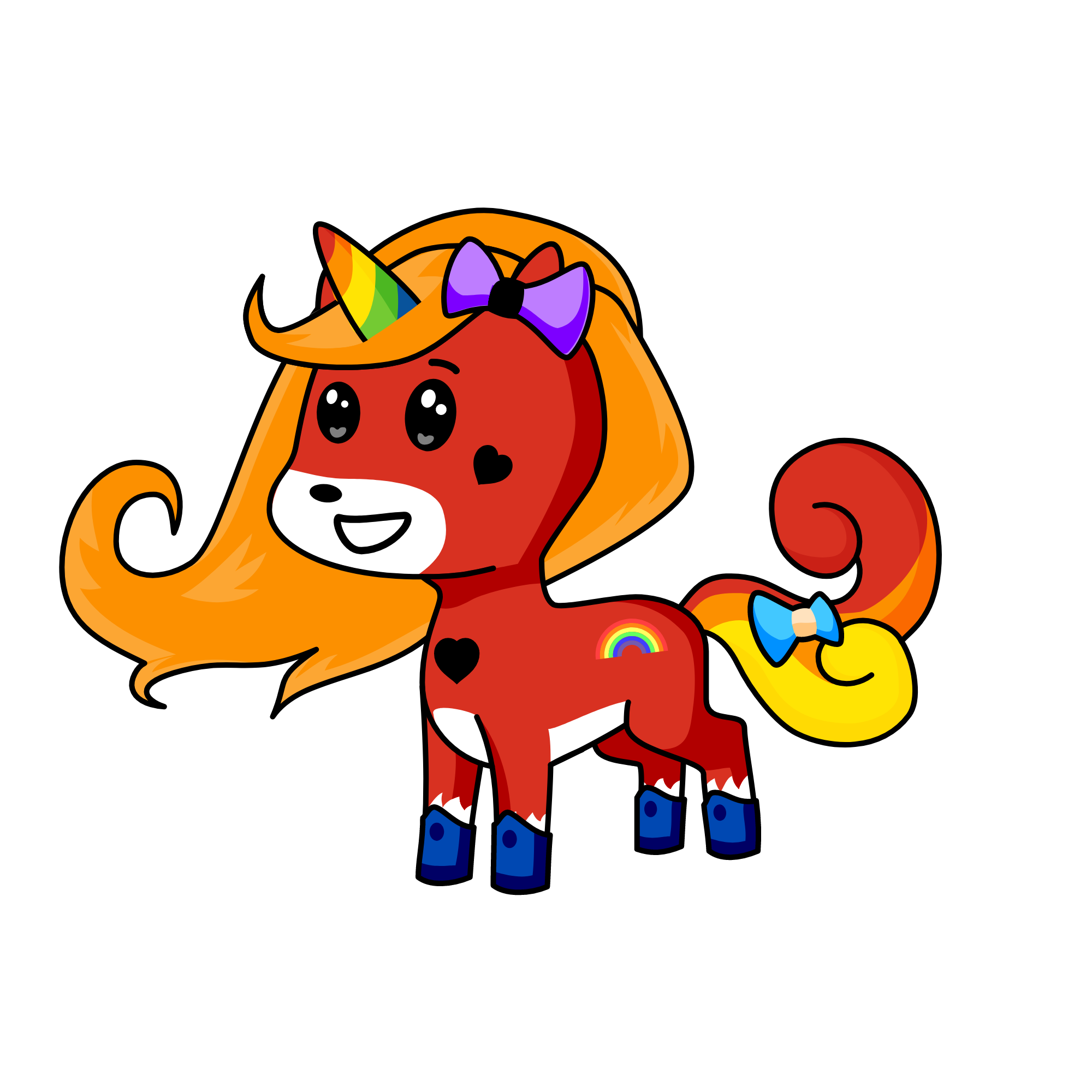 rainbow pony, the unicorn