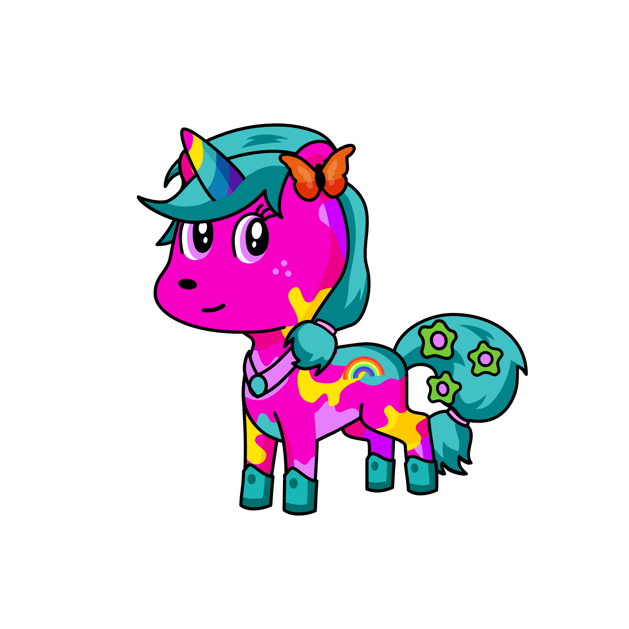 RAINBOW SHY, the unicorn