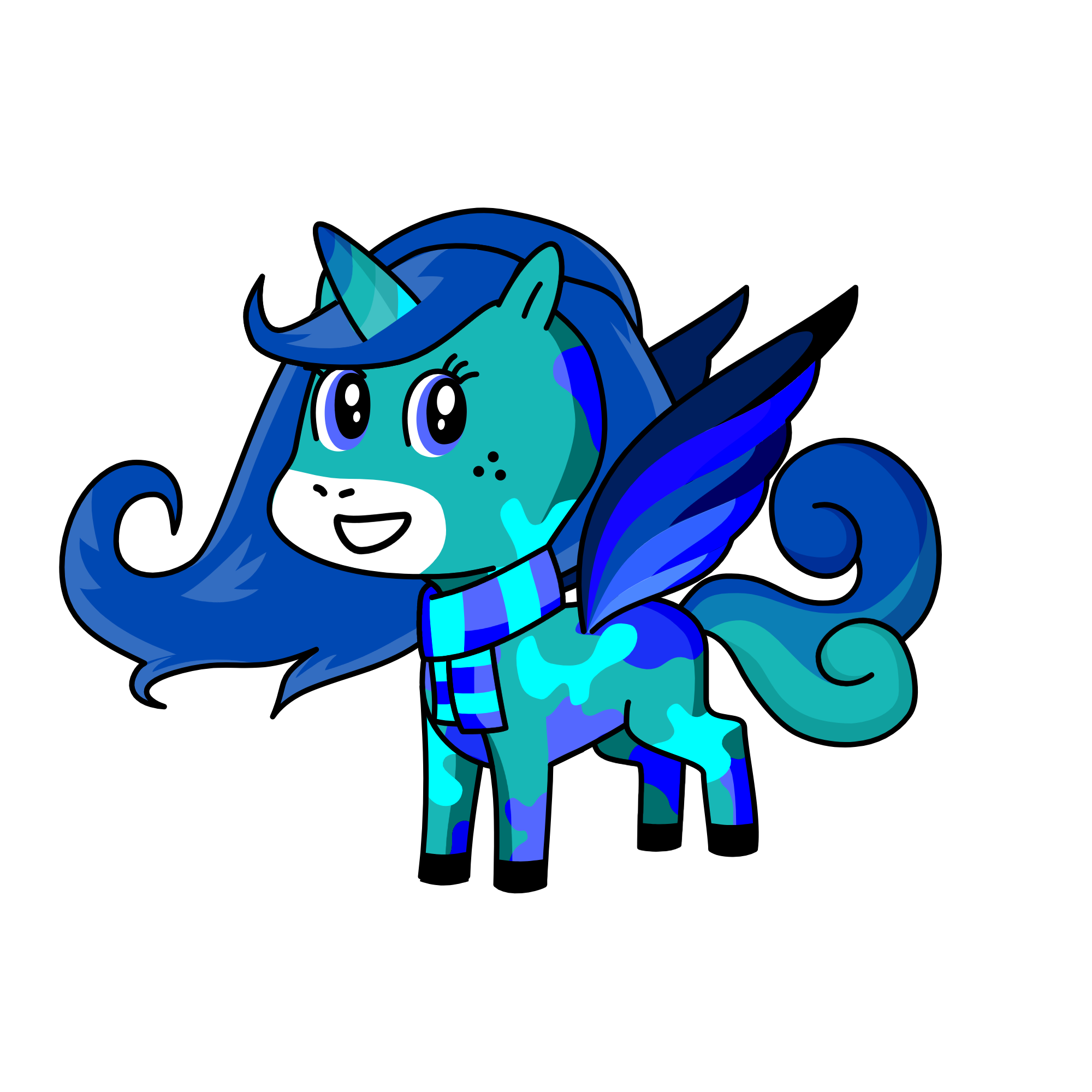 bluey/ icy, the unicorn