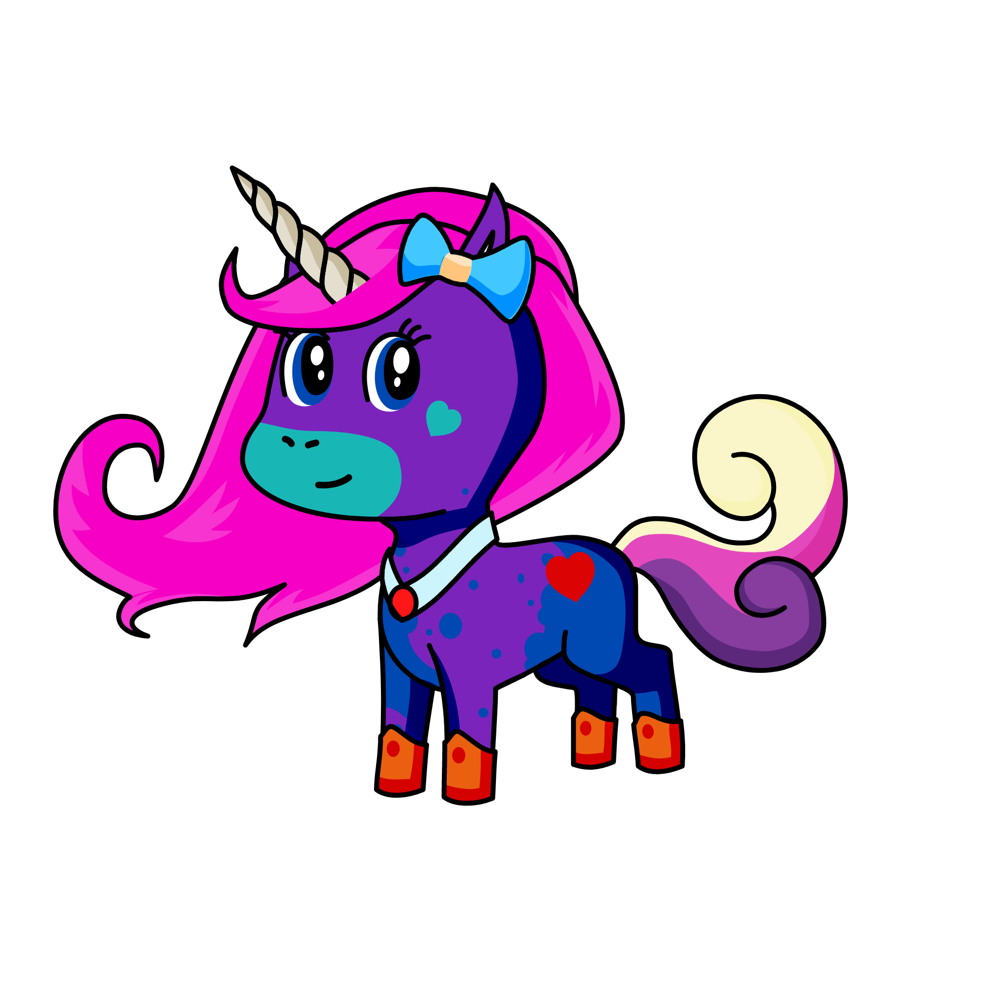 Purple stone, the unicorn