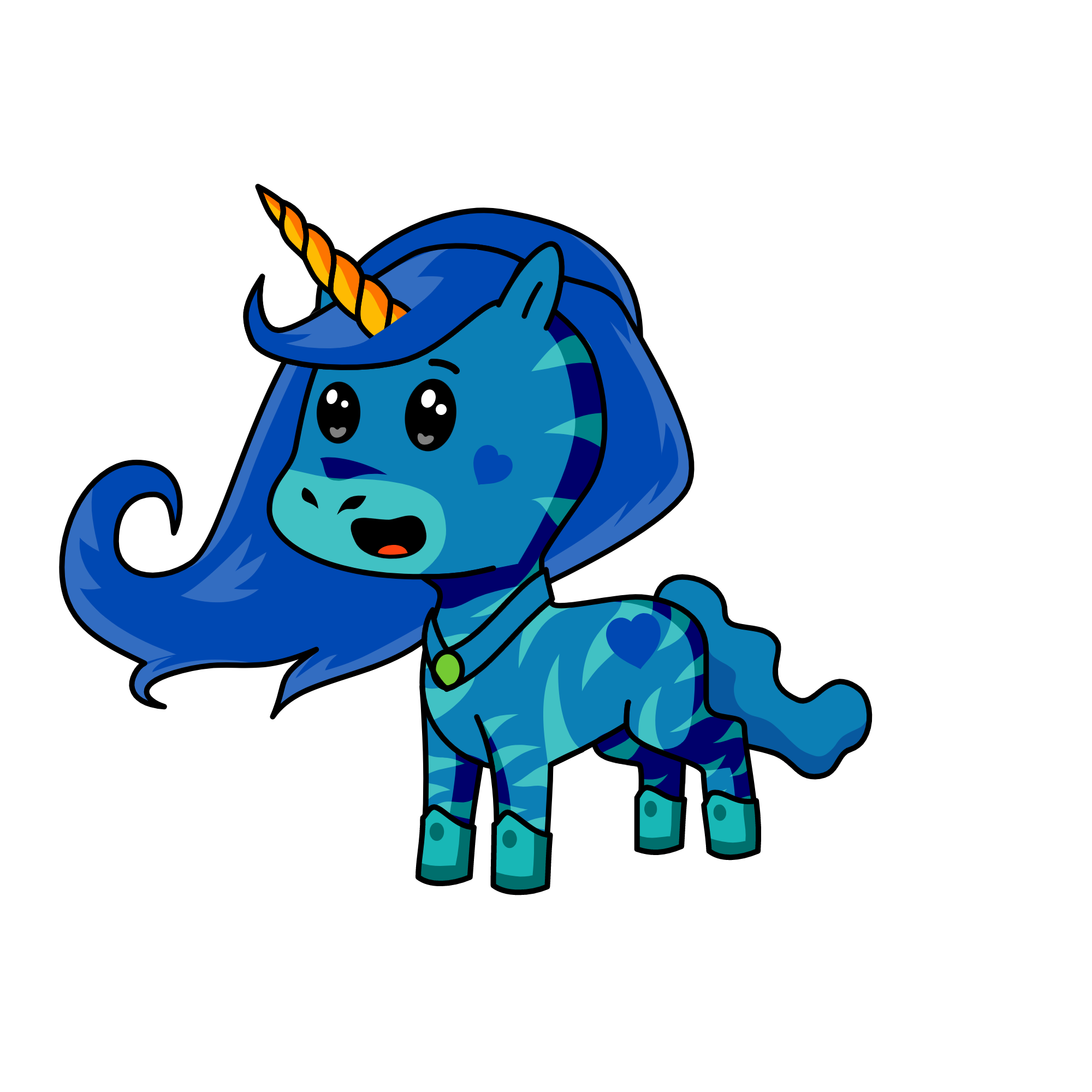 blue, the unicorn