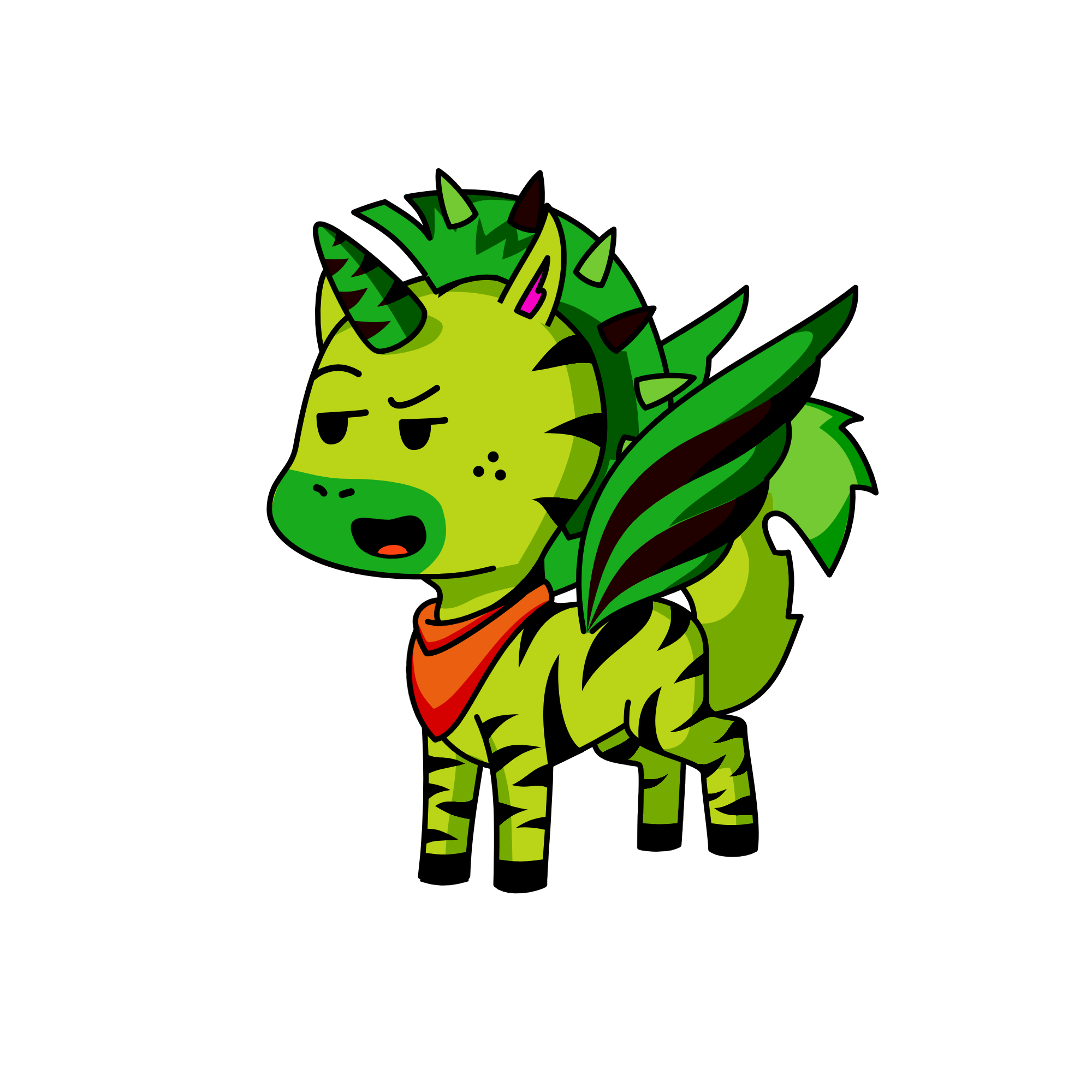 green tiger, the unicorn