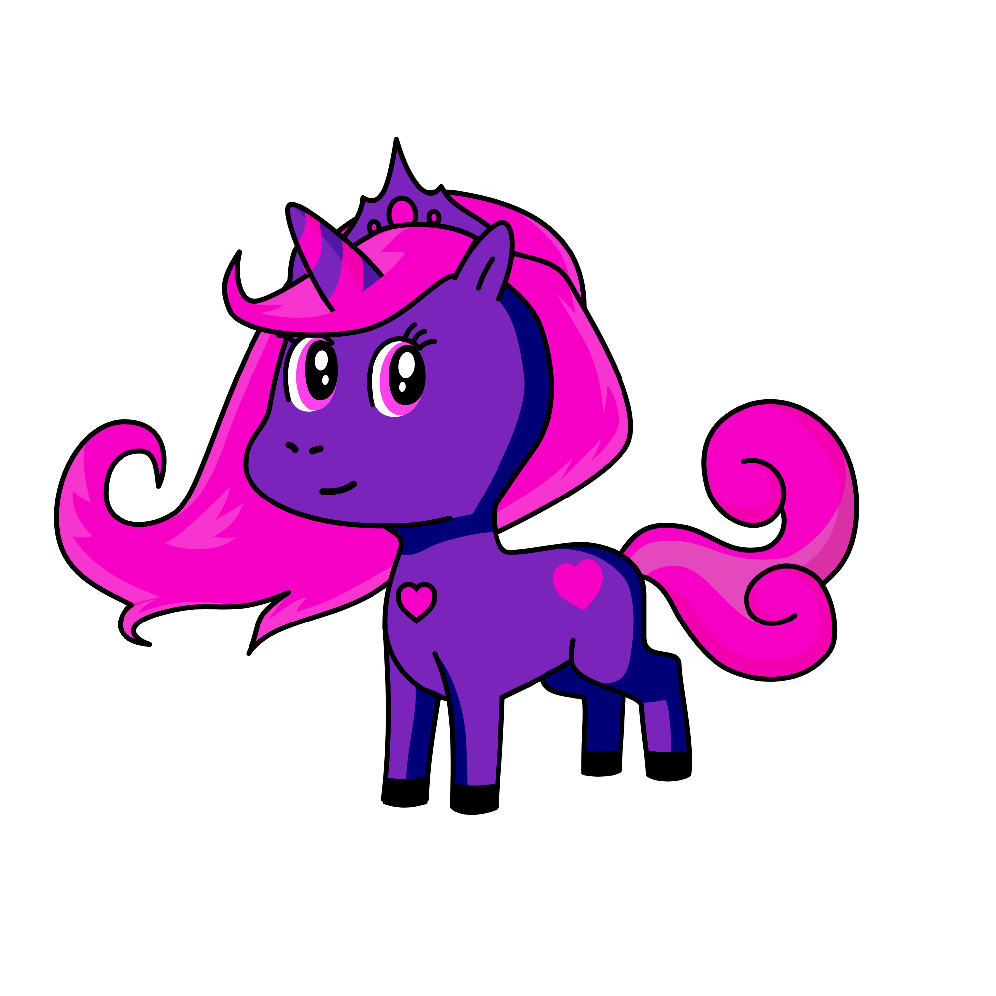 Princess voilet pink, the unicorn