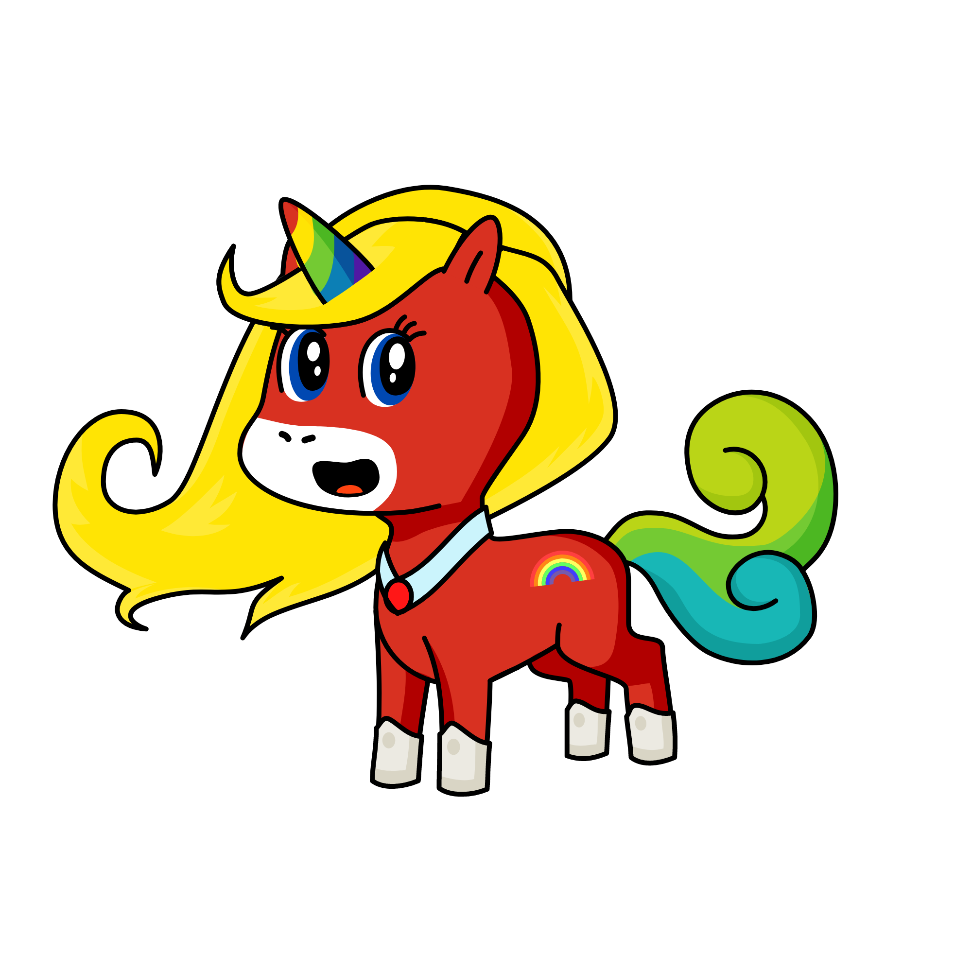 Rianbow unicorn, the unicorn