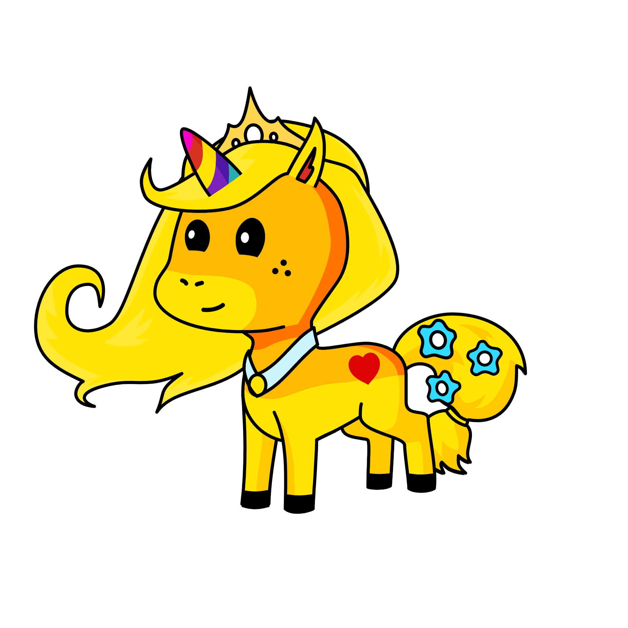 yellow unicorn, the unicorn