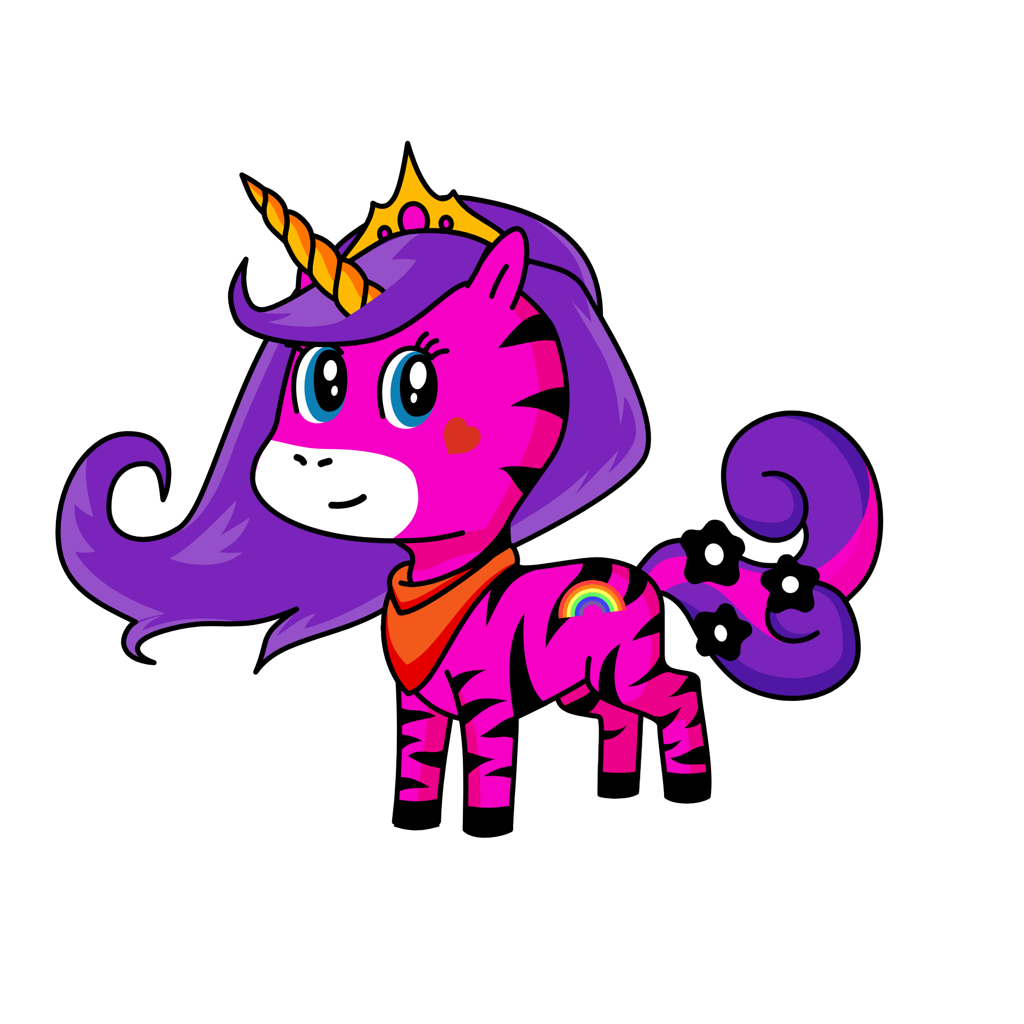 crazy prinsess sky detailed exotic weird nina, the unicorn