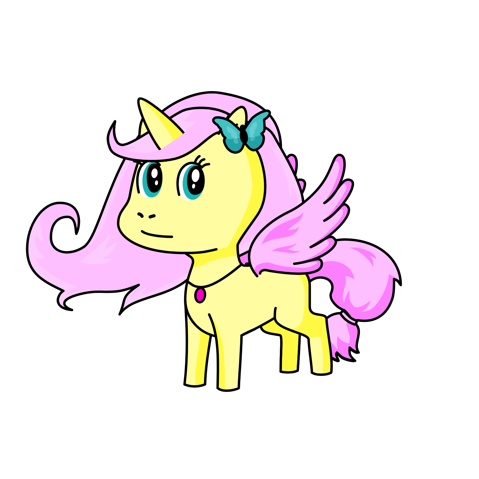 Flutter shy, the unicorn