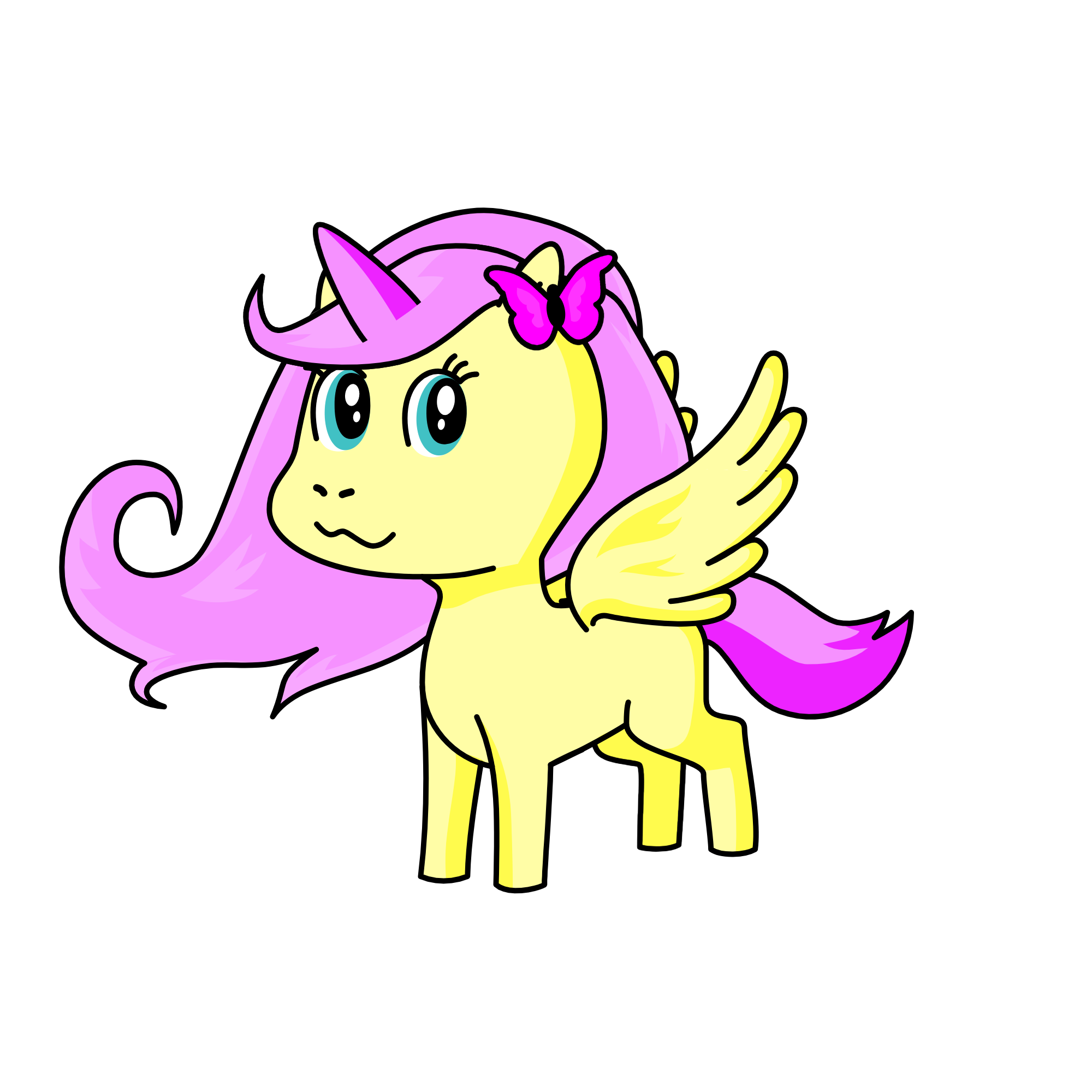 fluttershy(yay), the unicorn