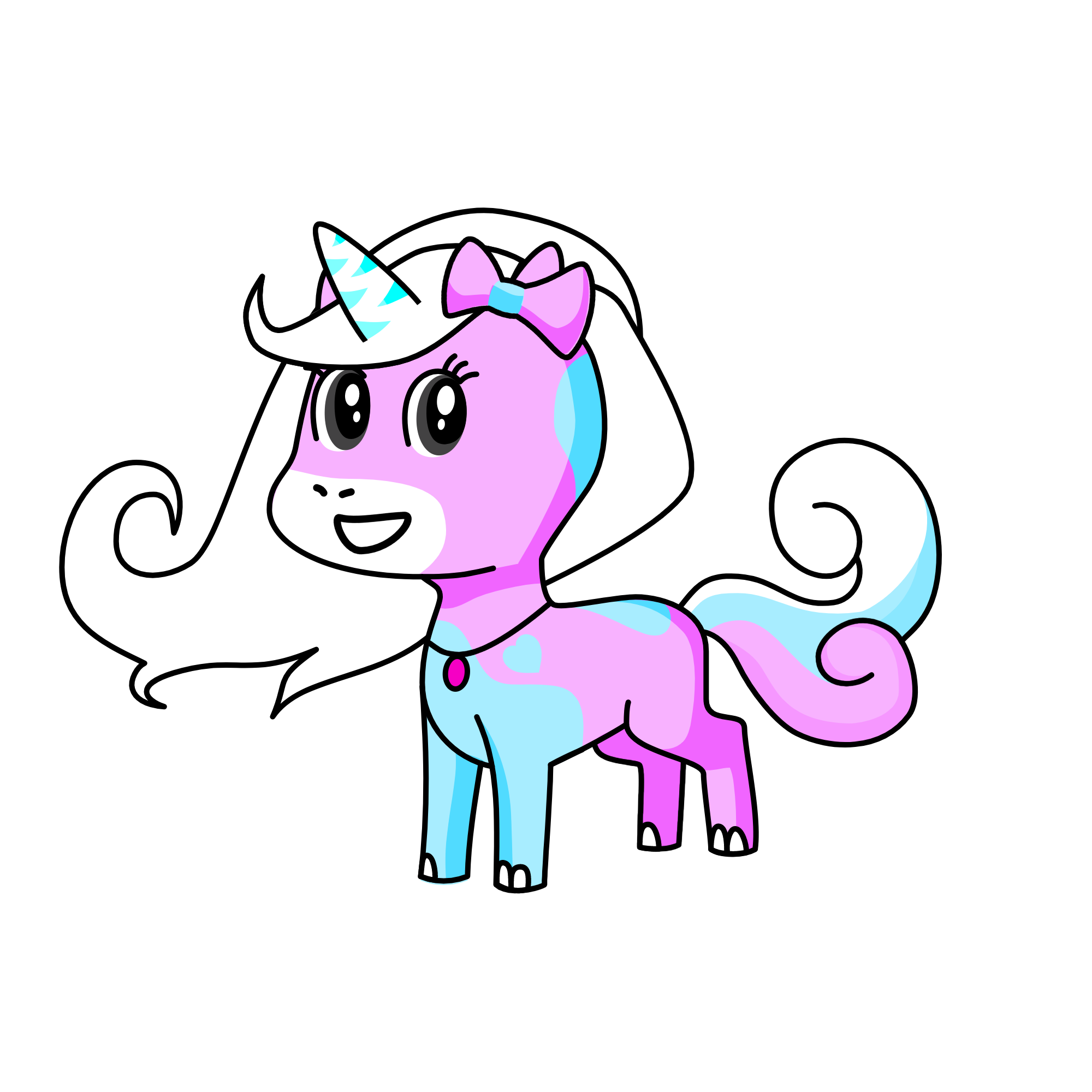 blue&pink, the unicorn