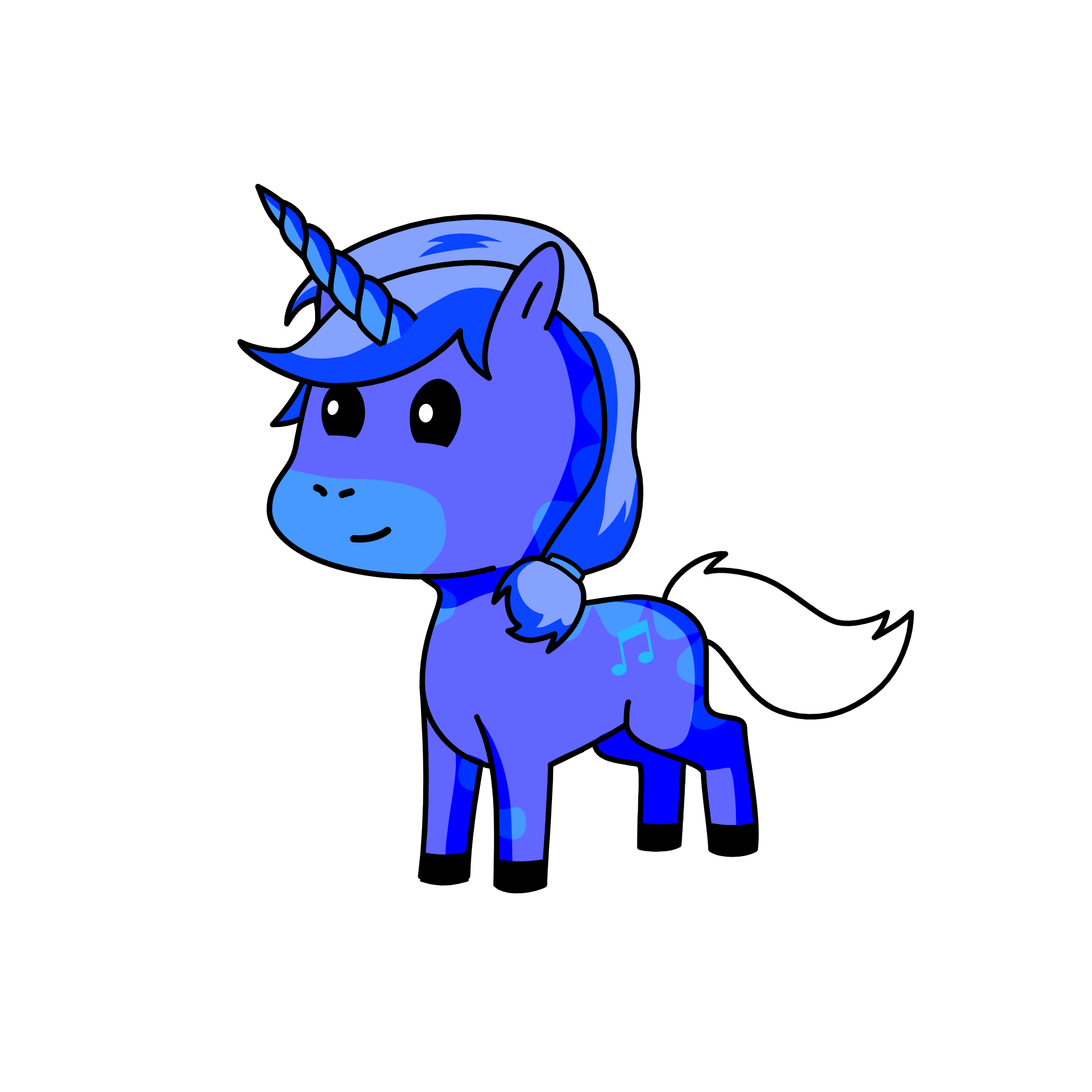 blue, the unicorn