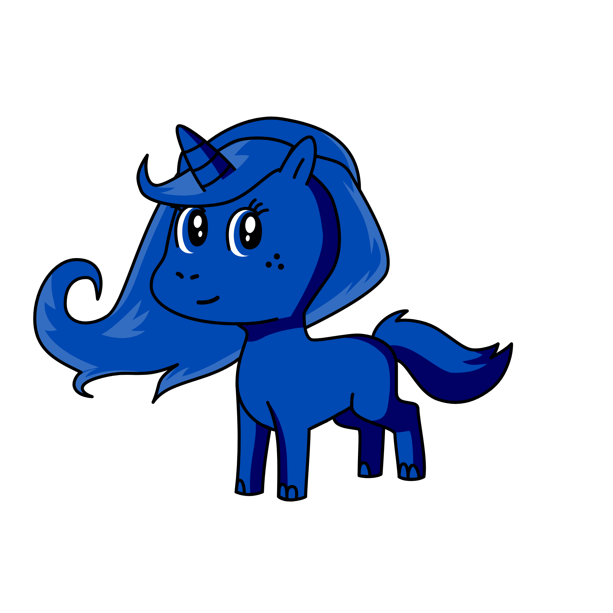 blue, the unicorn