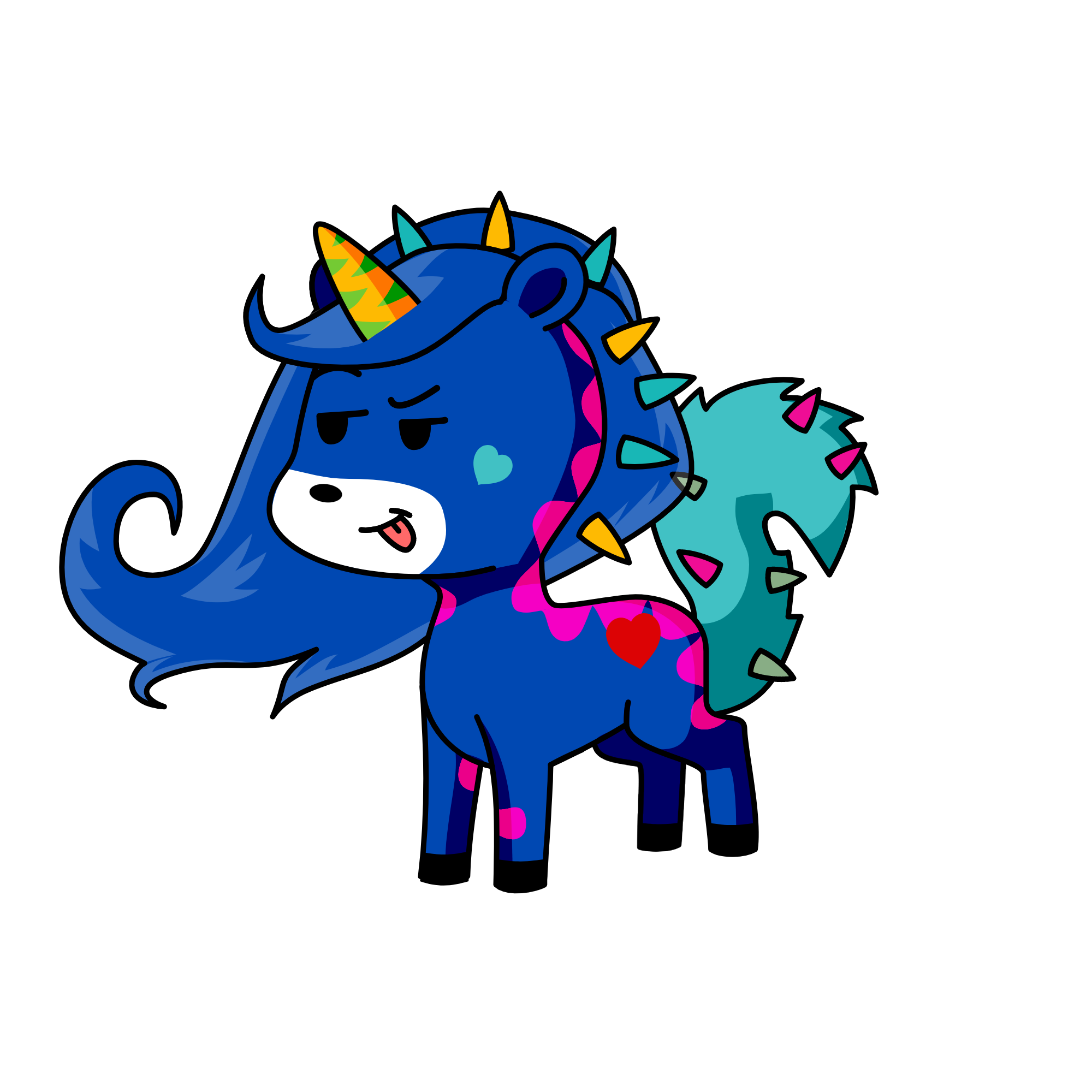 blue, the unicorn