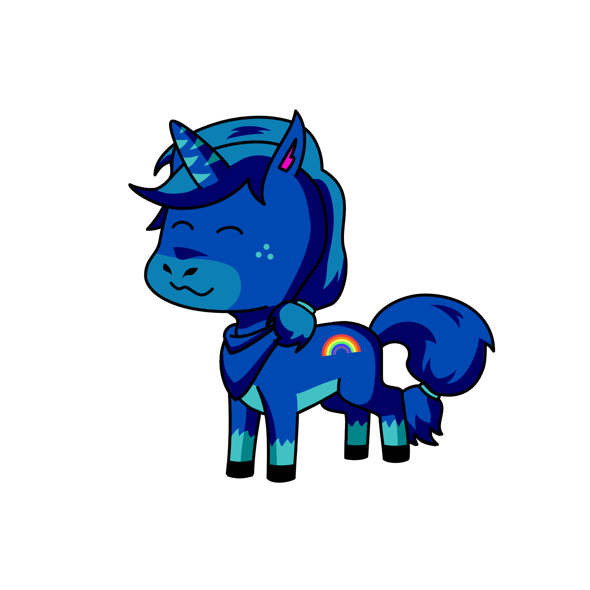 Blue, the unicorn