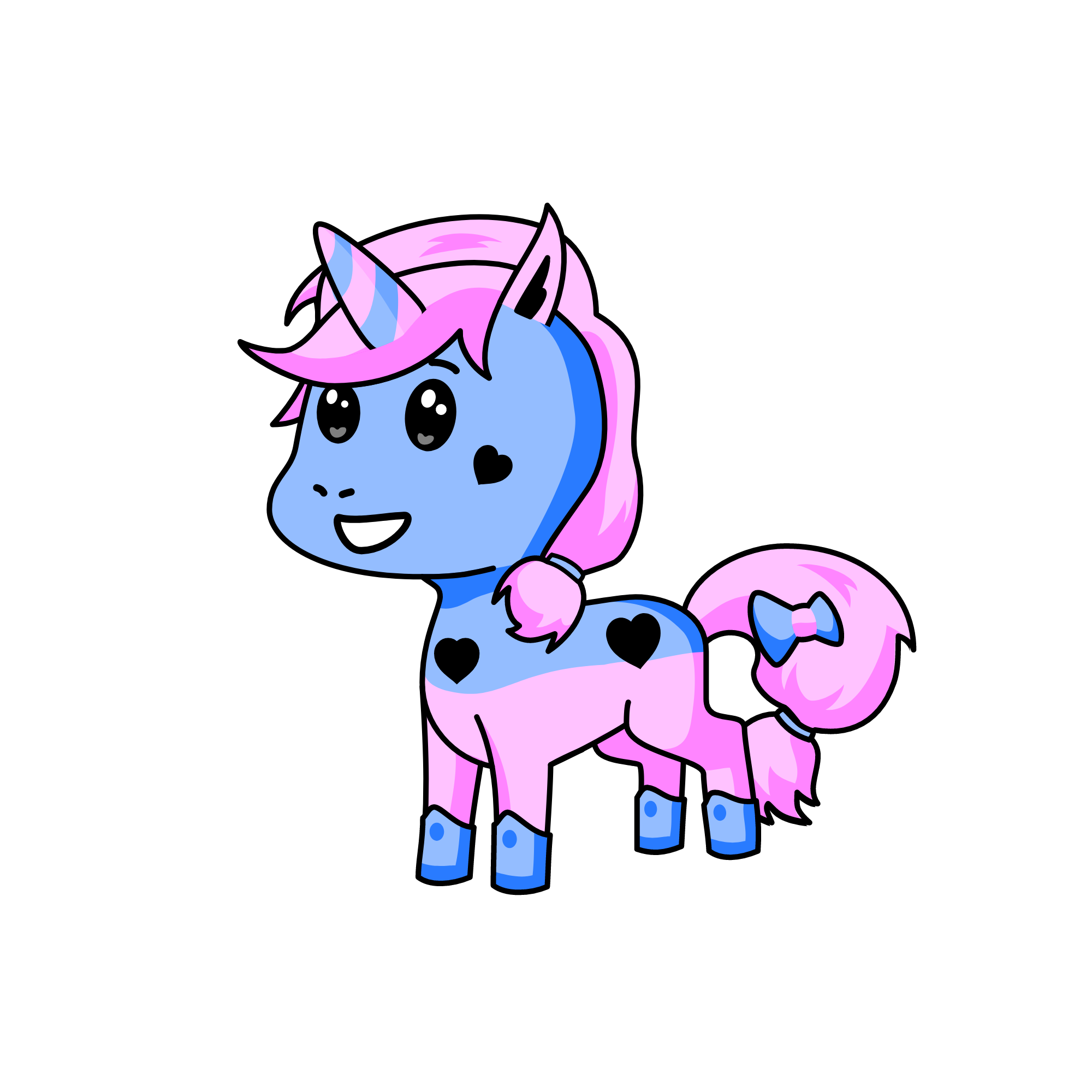 blue pink in youre aria, the unicorn