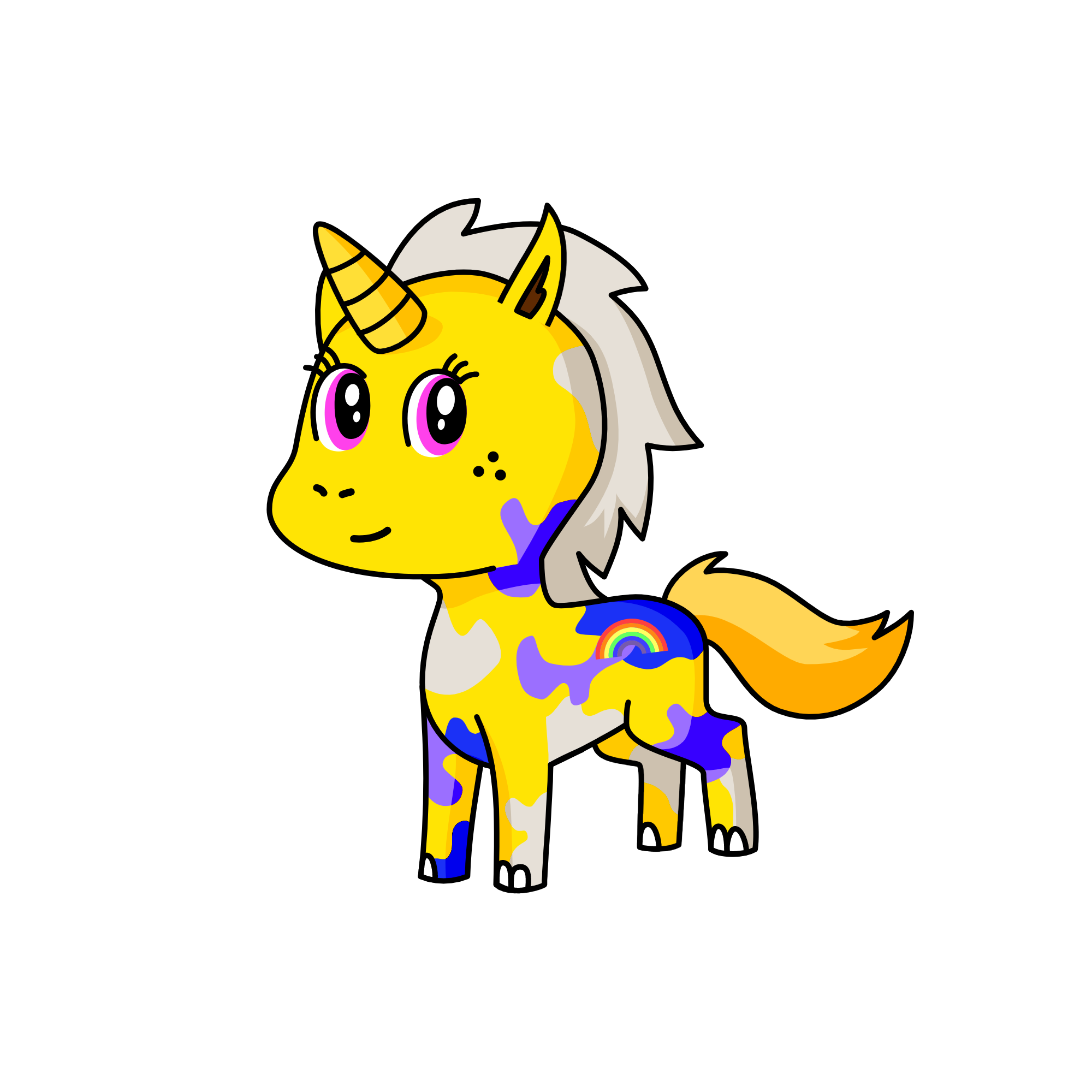 Time cute unicorn, the unicorn