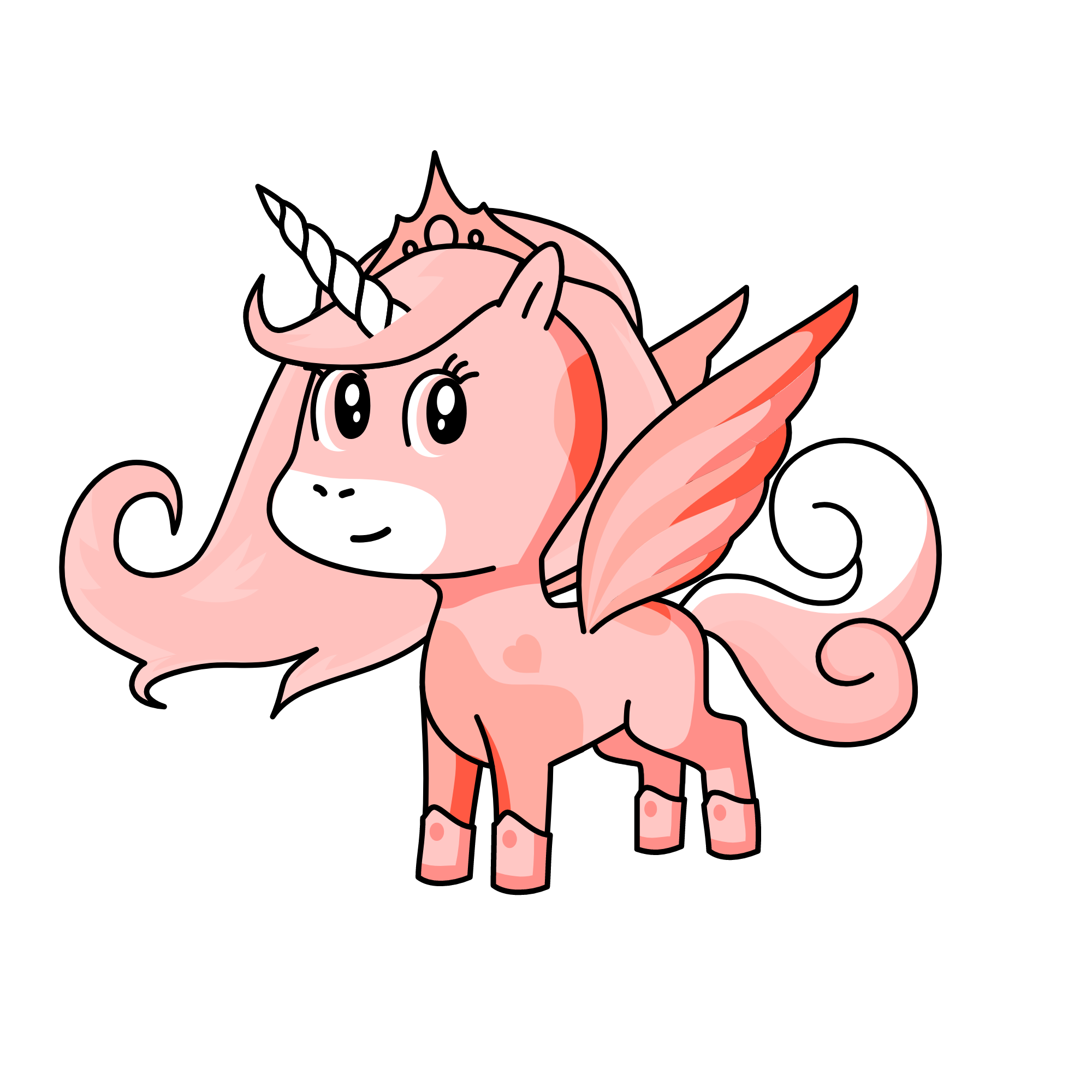 Pinkaly (glich in the background), the unicorn
