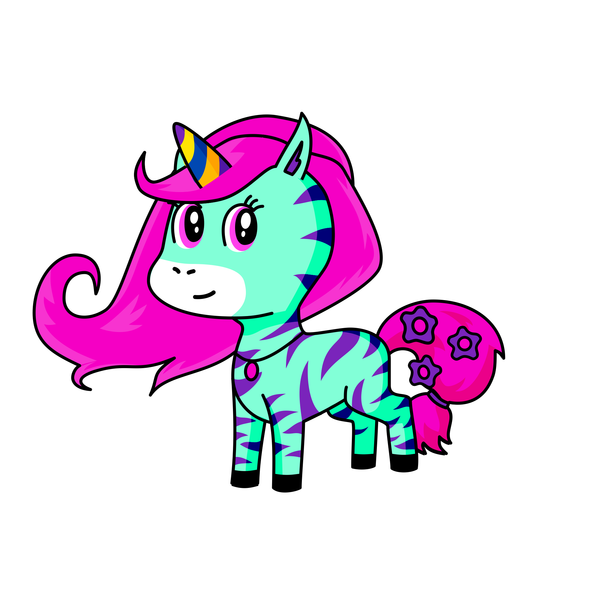 Princess Pink Stripe, the unicorn