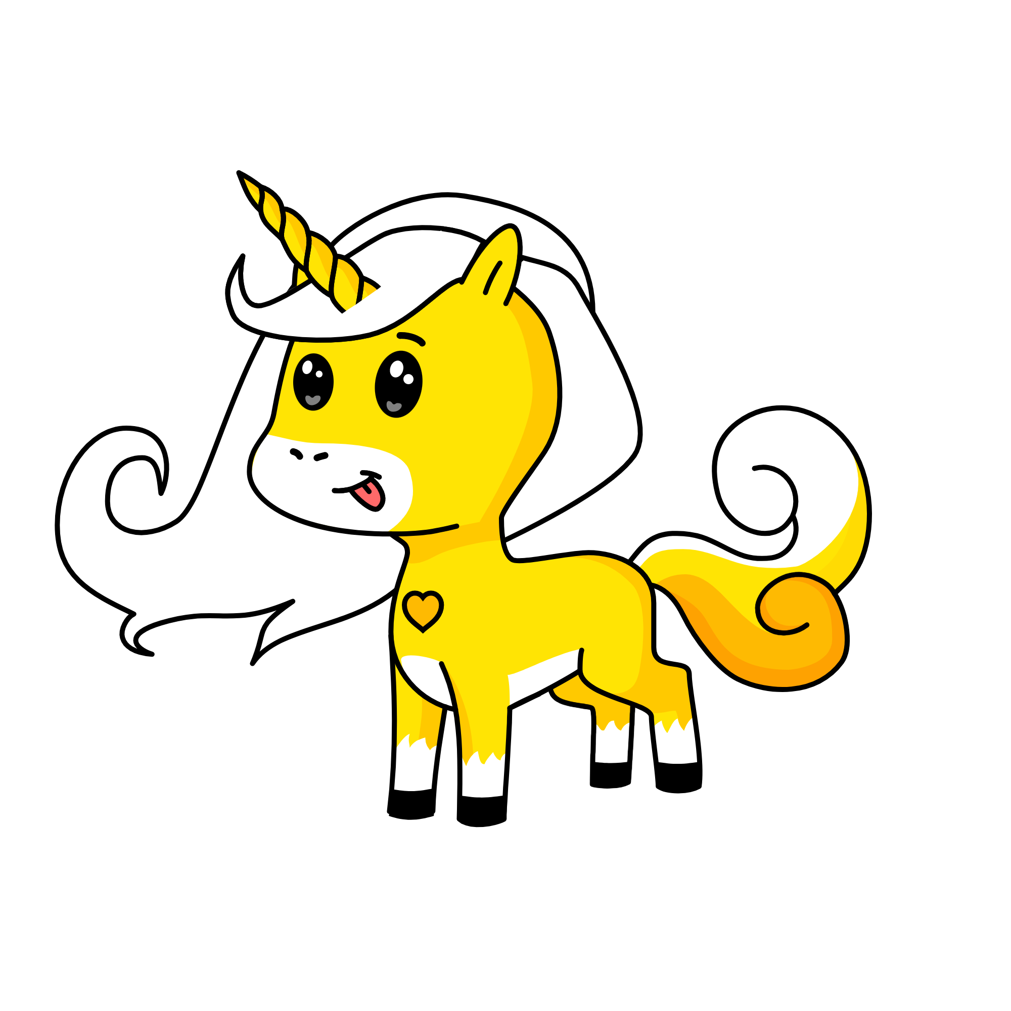 Yellow Rainbow, the unicorn