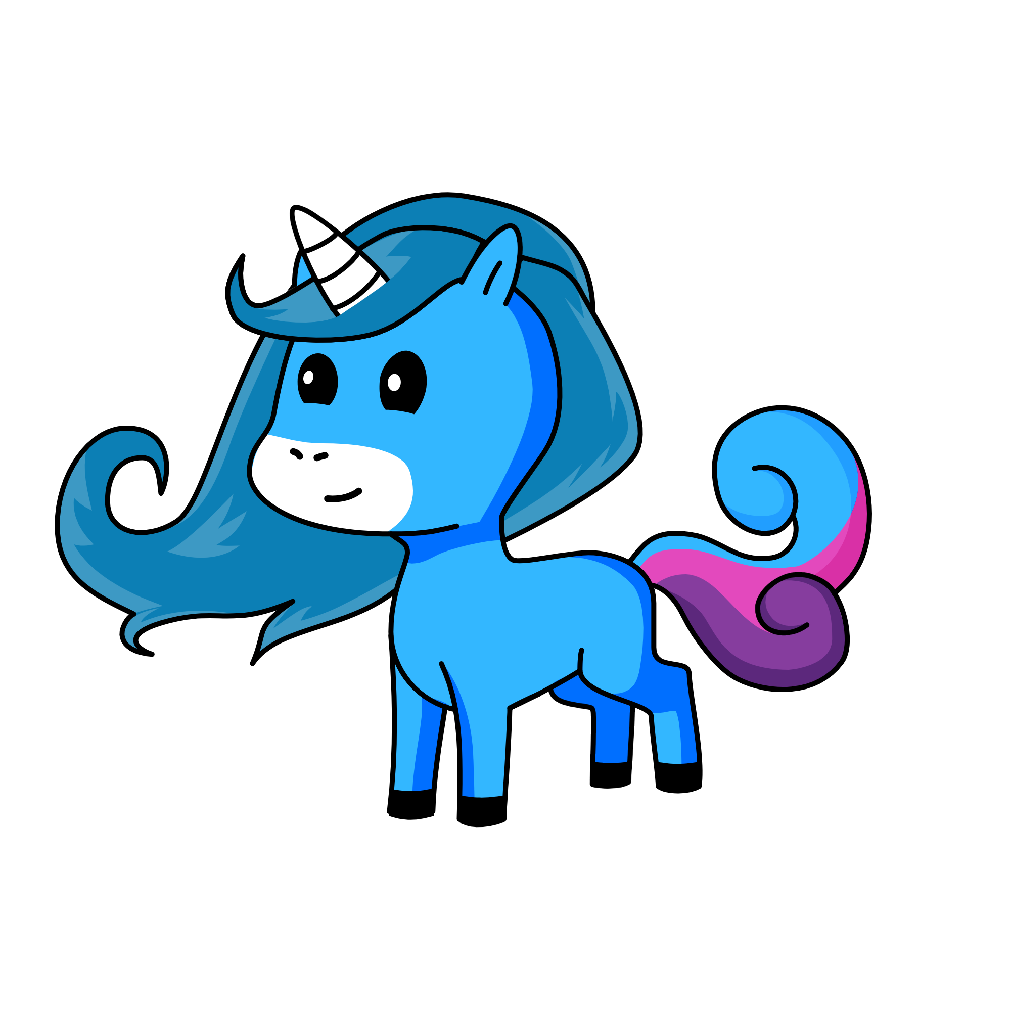 blue, the unicorn