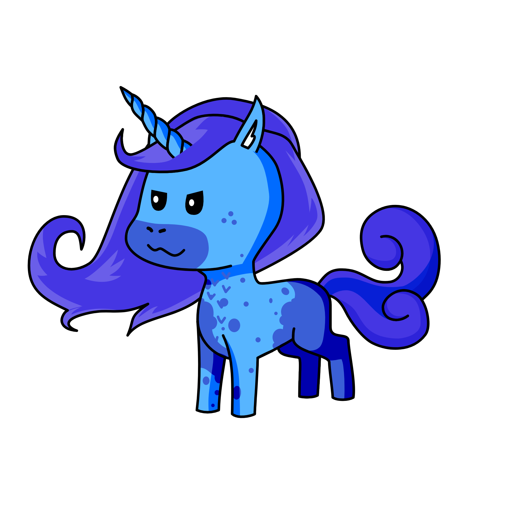 Sad, the unicorn