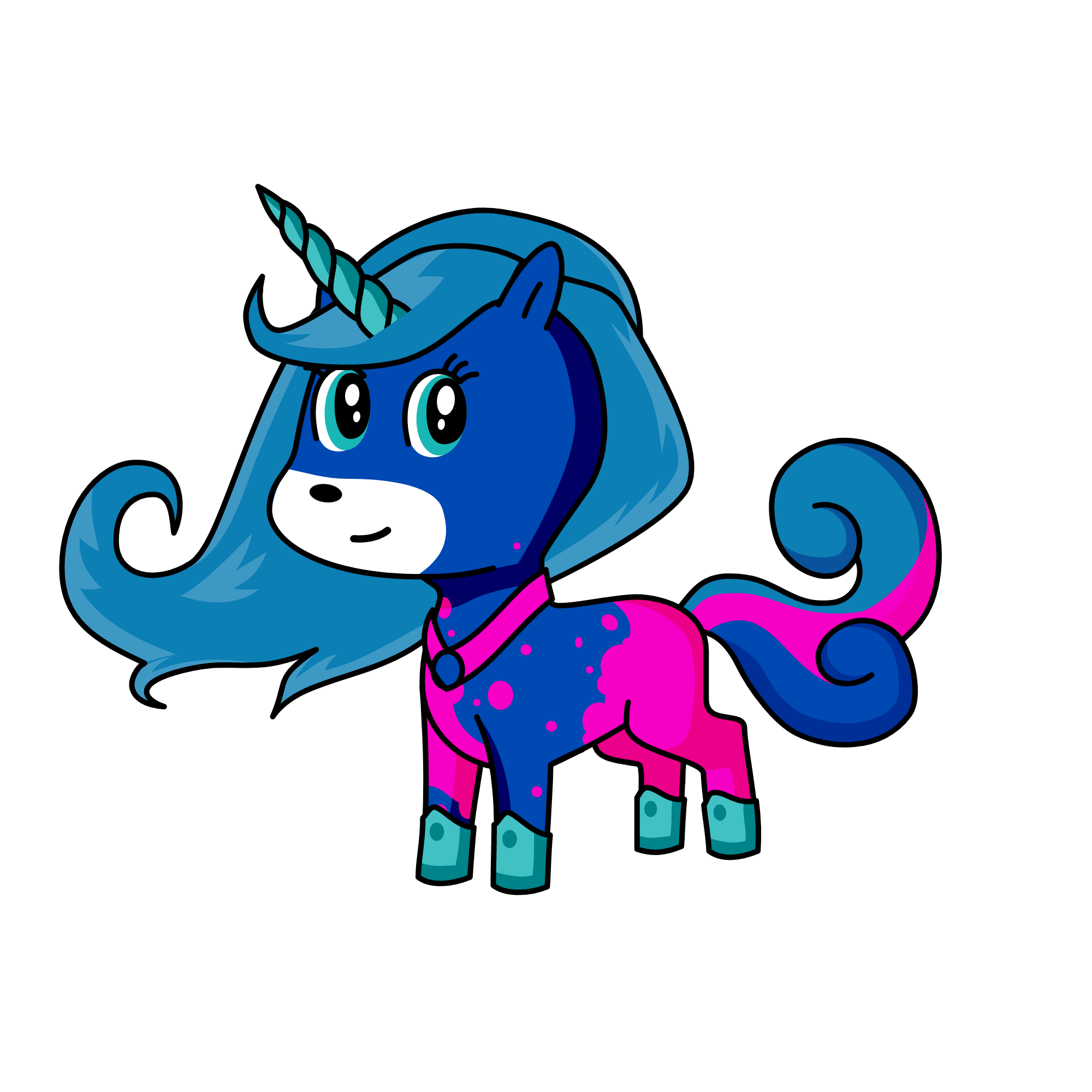 Blue Bff, the unicorn