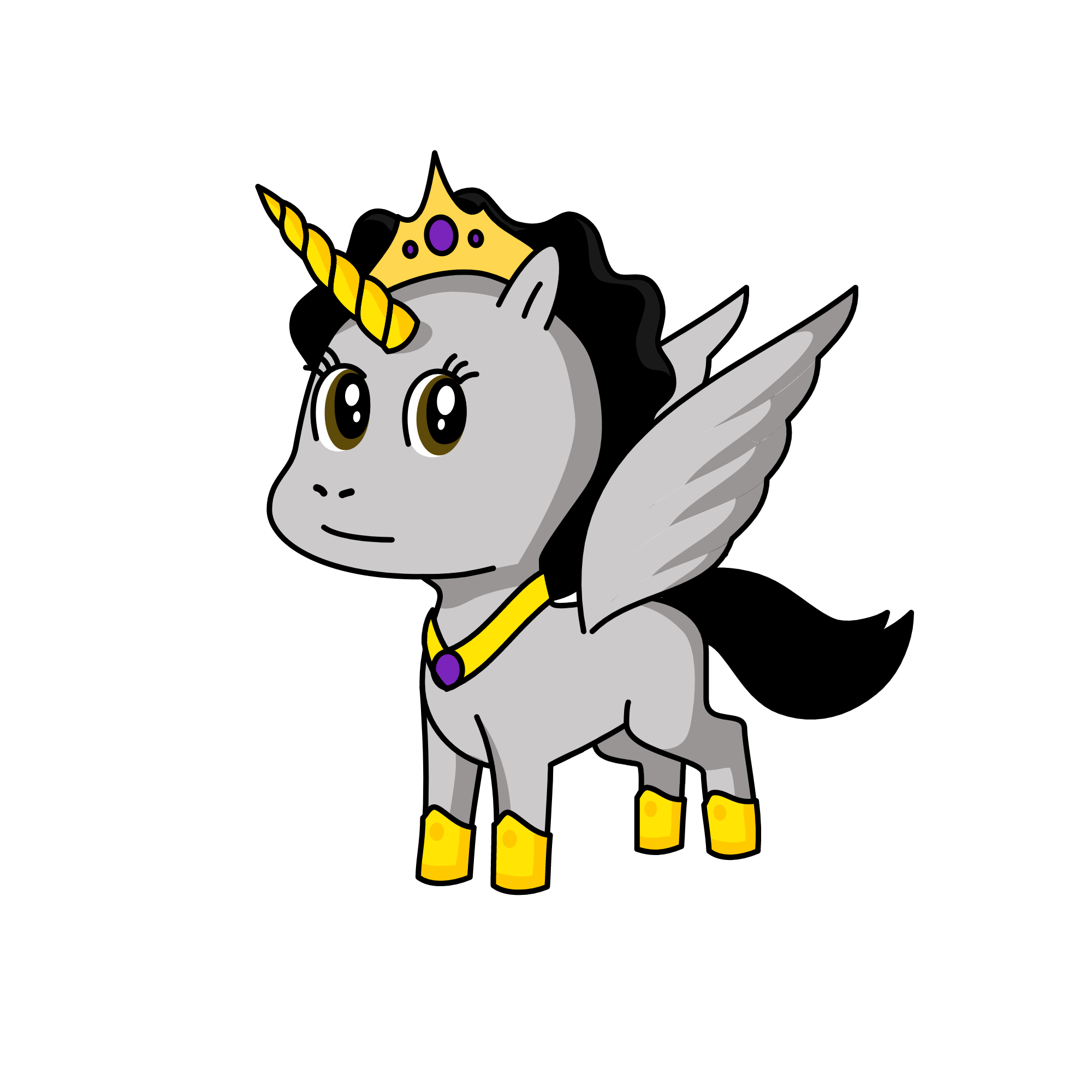 Queen Evelyn, the unicorn