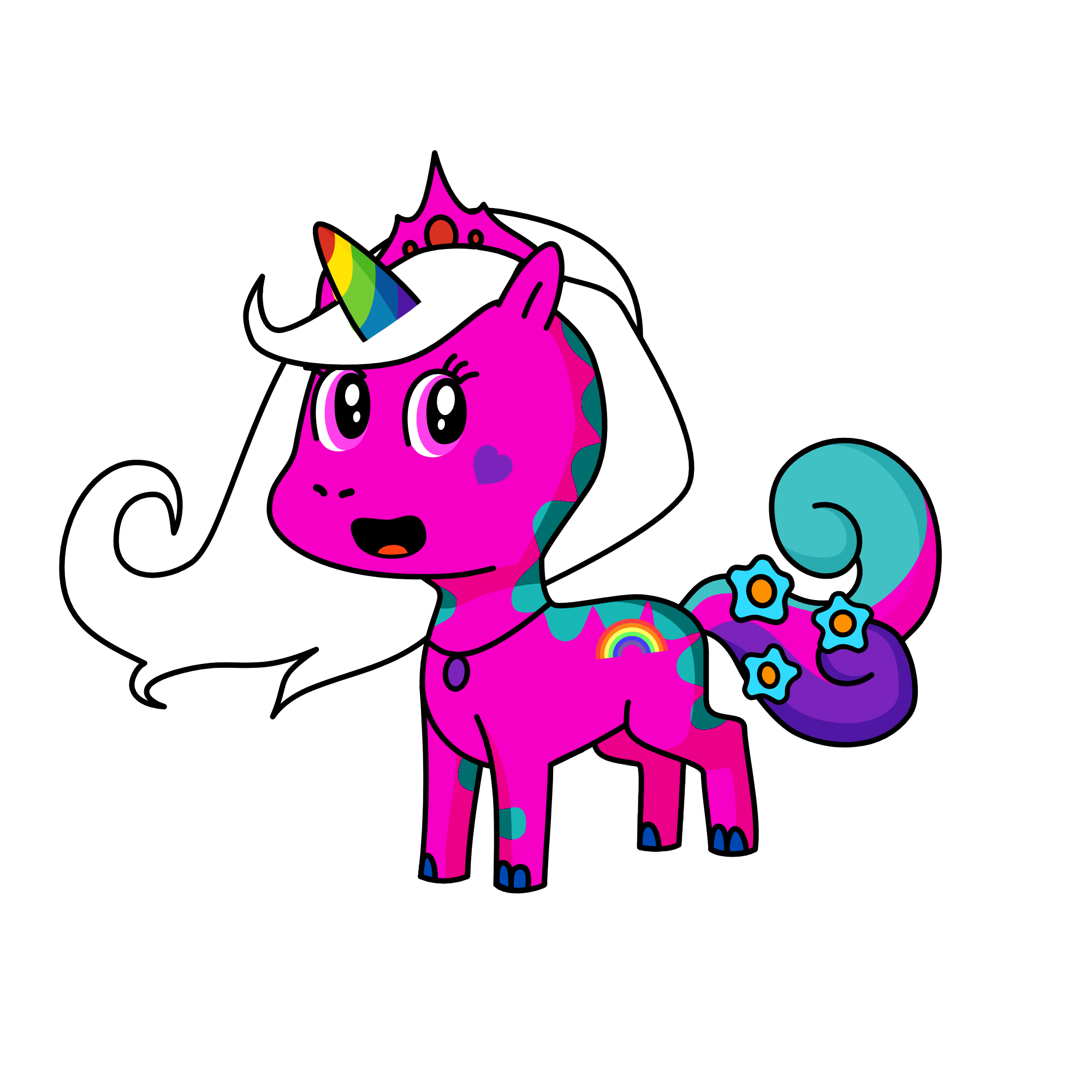 Rainbow Girl, the unicorn