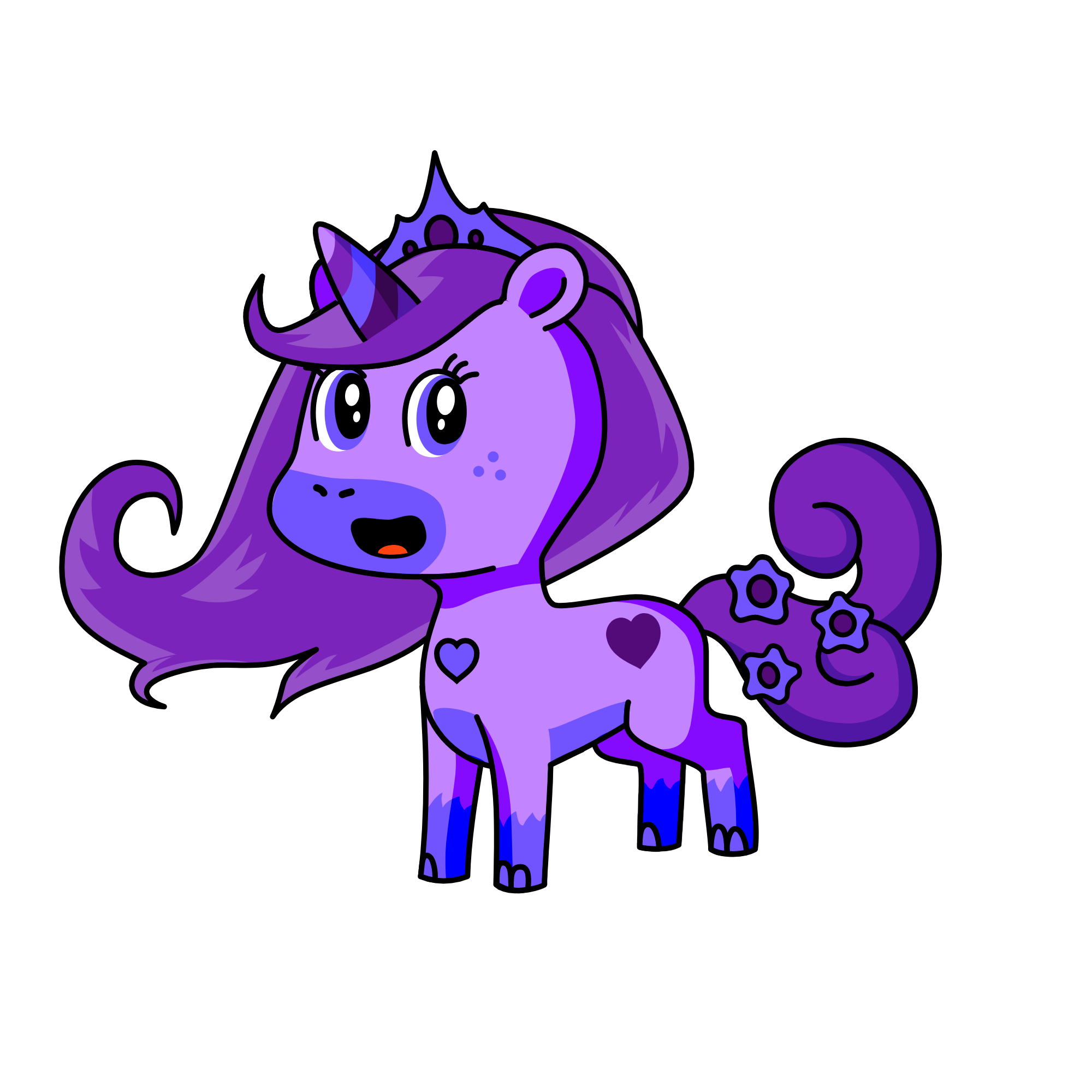 unicornio morado, the unicorn