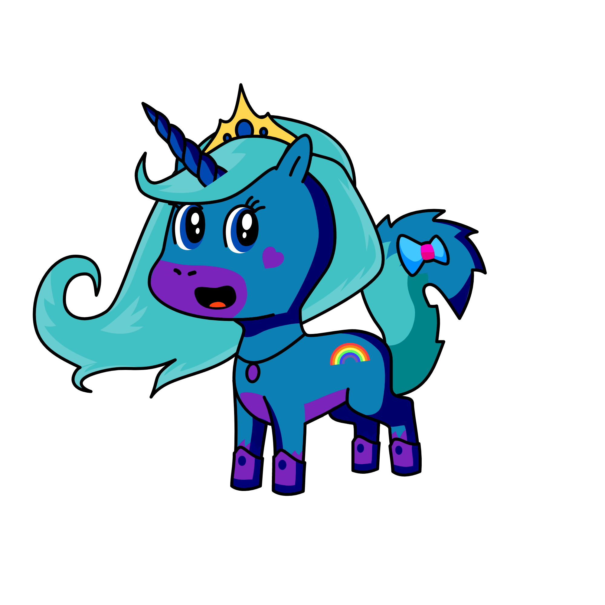 Blue, the unicorn