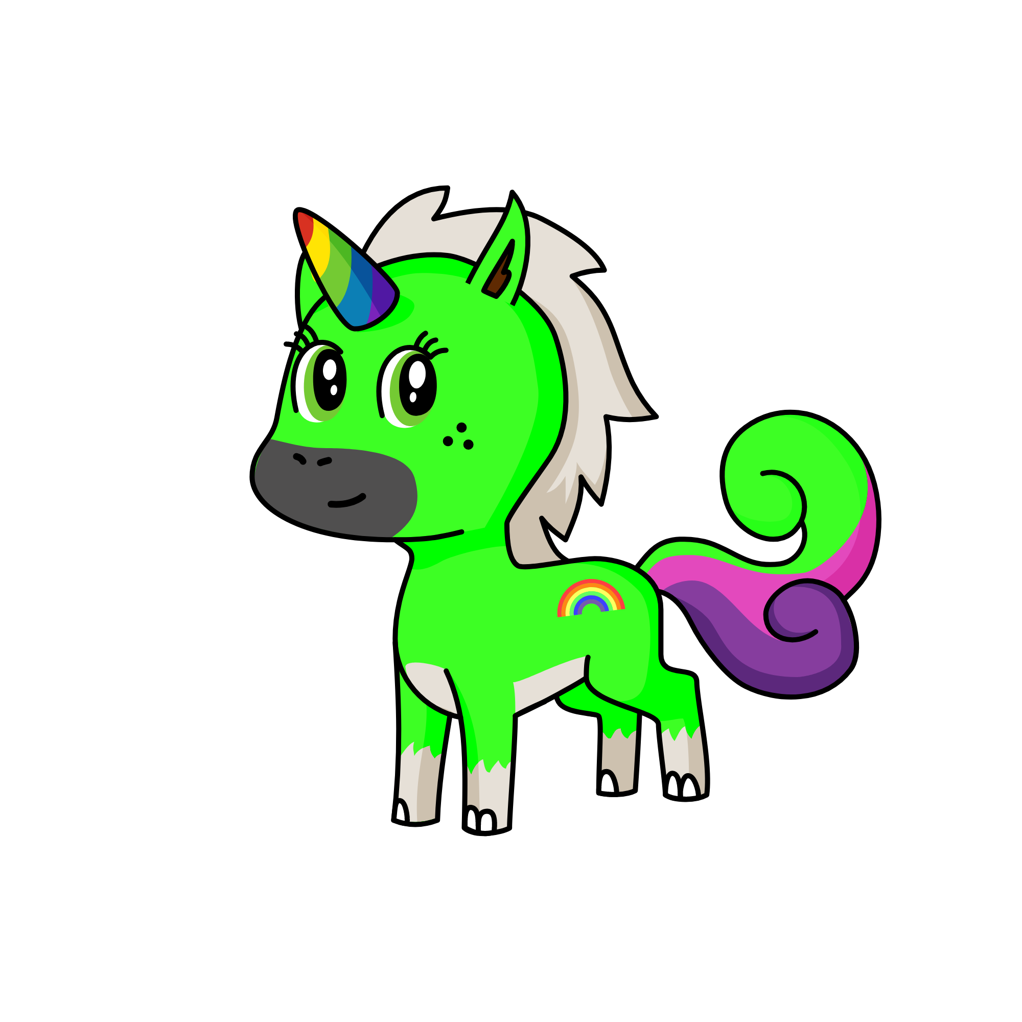 green, the unicorn