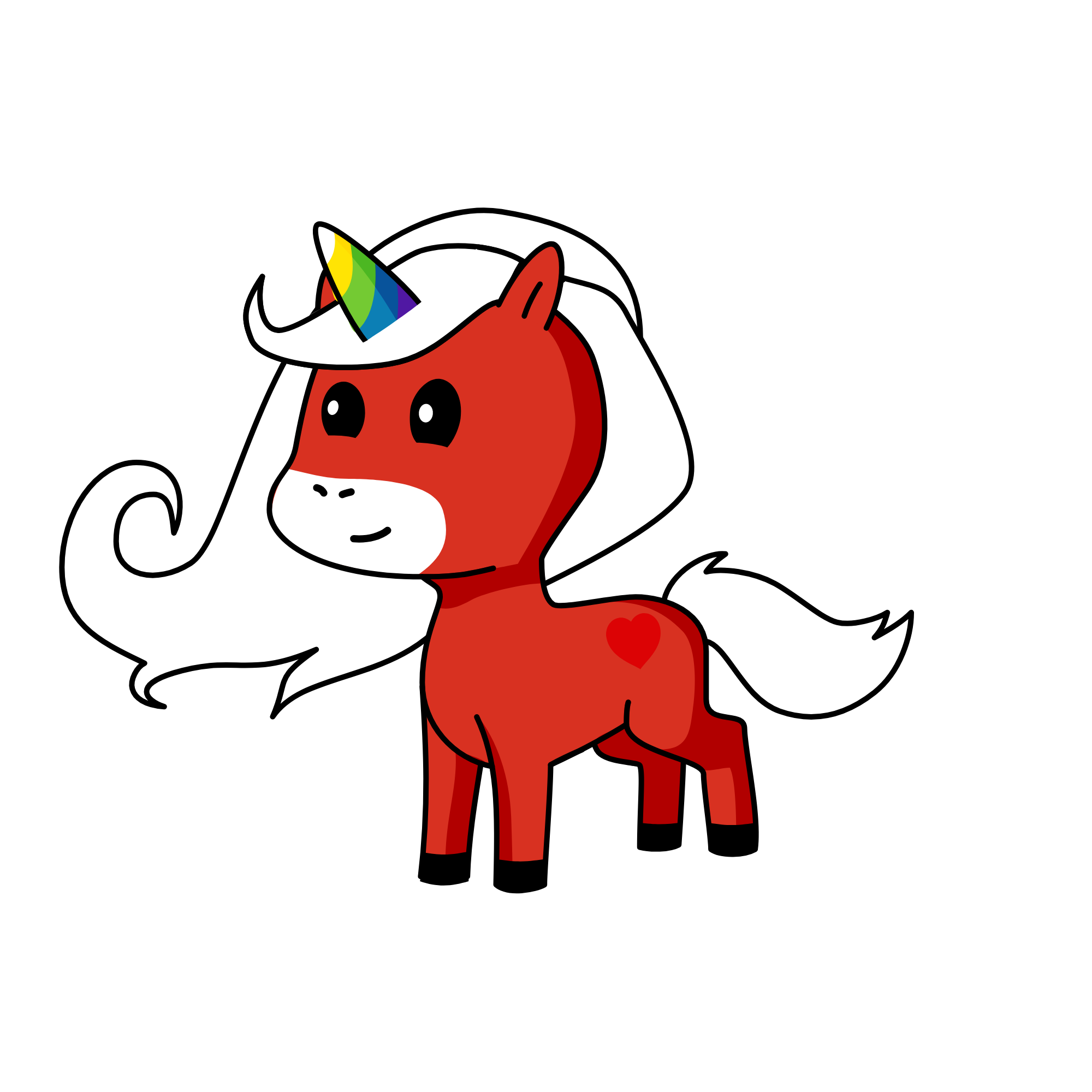 red , the unicorn