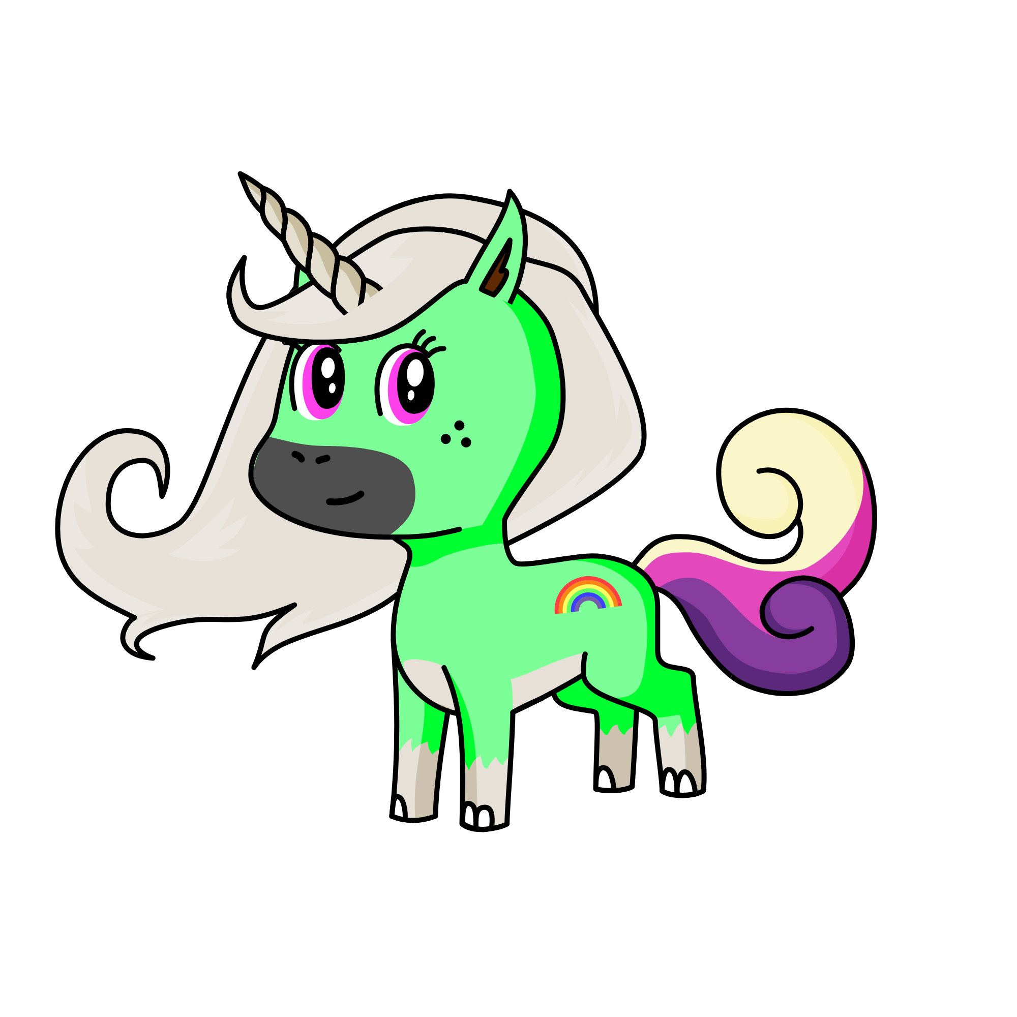 cat face, the unicorn