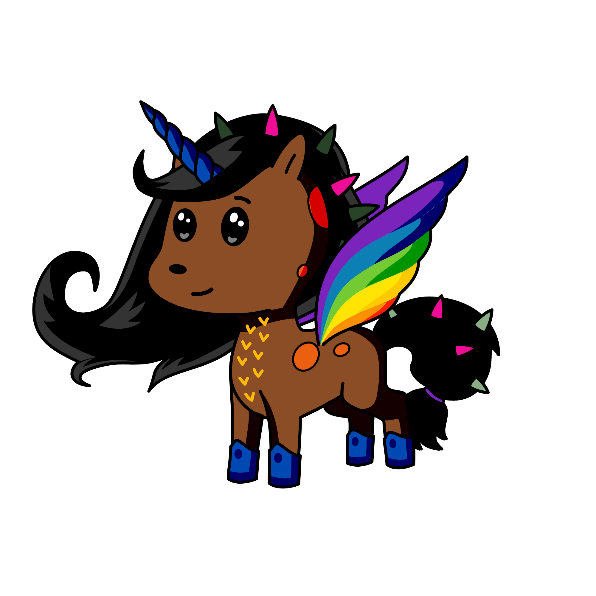 Night Star in the Dark Black Sky, the unicorn