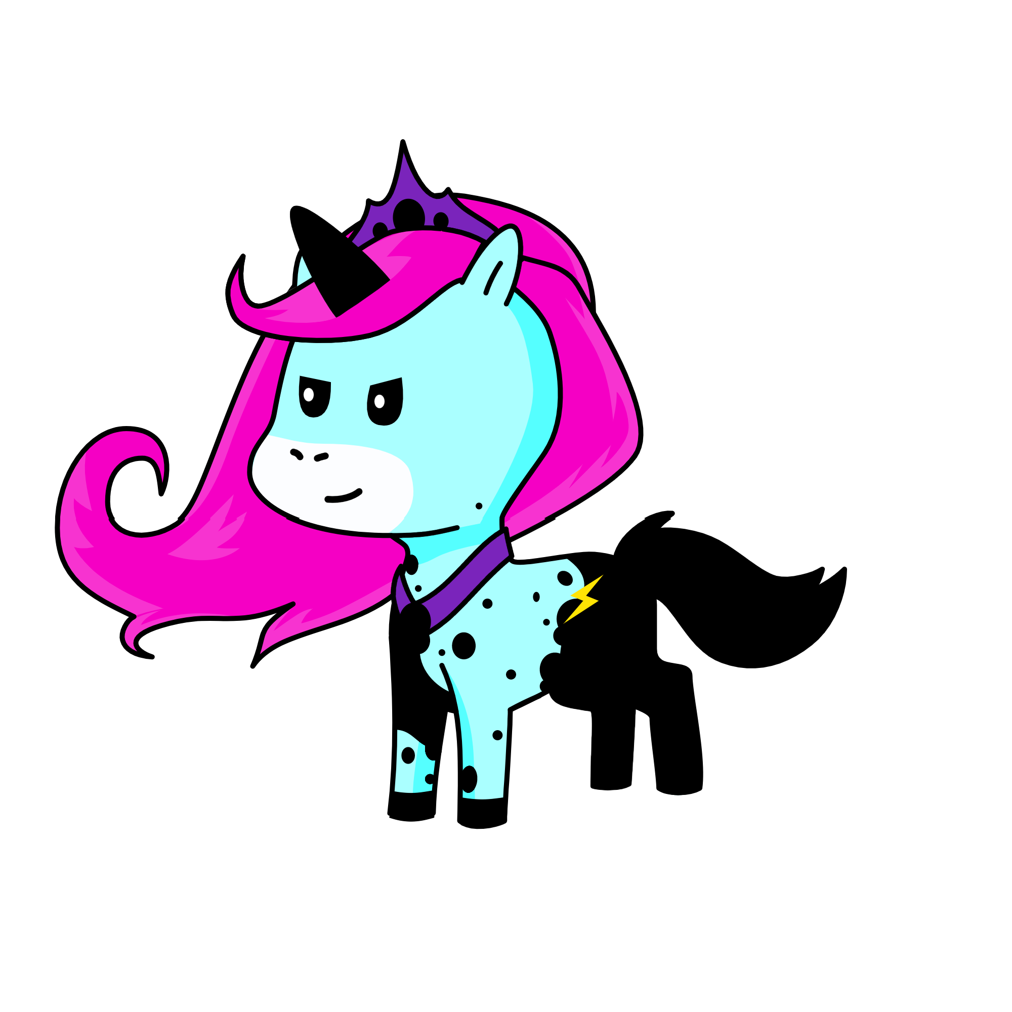 Being taken over by darkness, the unicorn