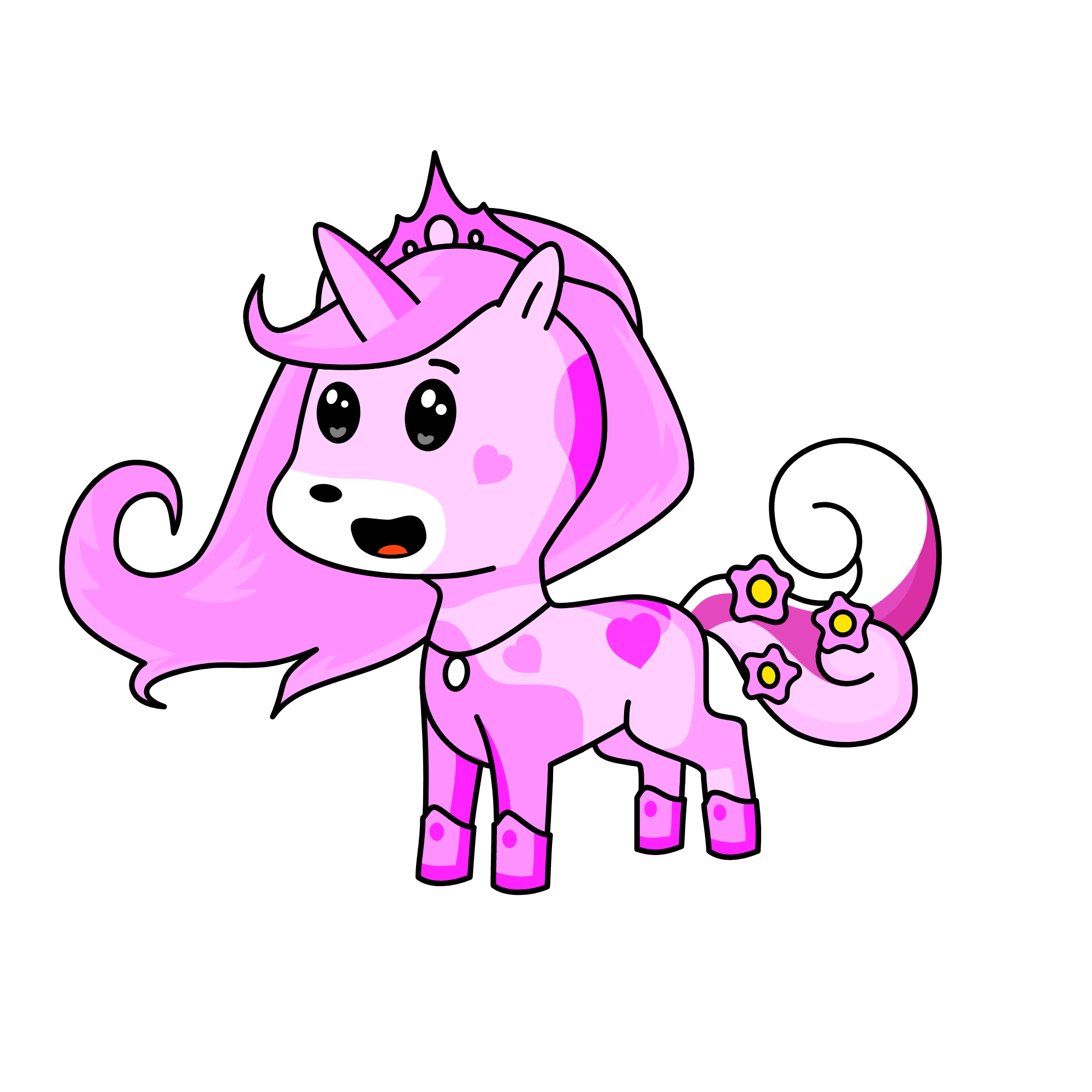 Pinky heart Unicorn, the unicorn