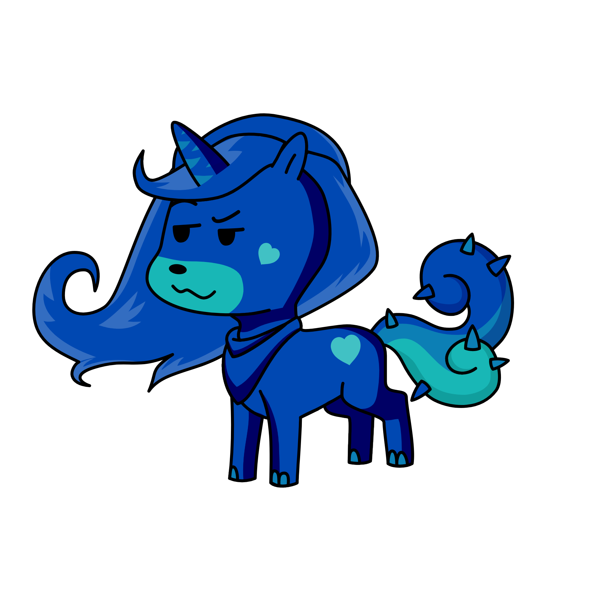 Blue, the unicorn