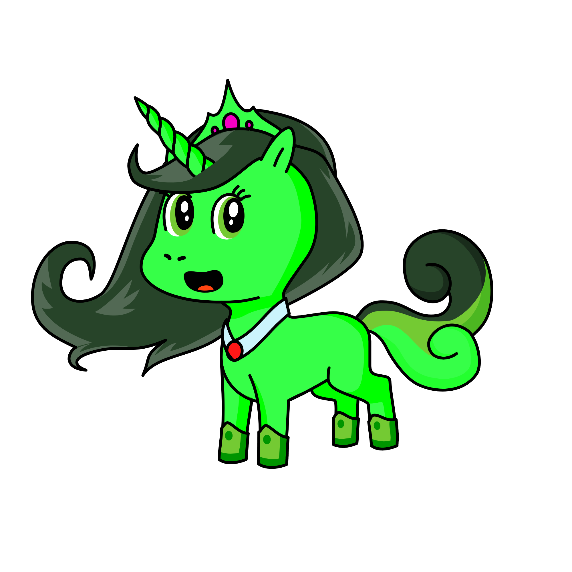green, the unicorn