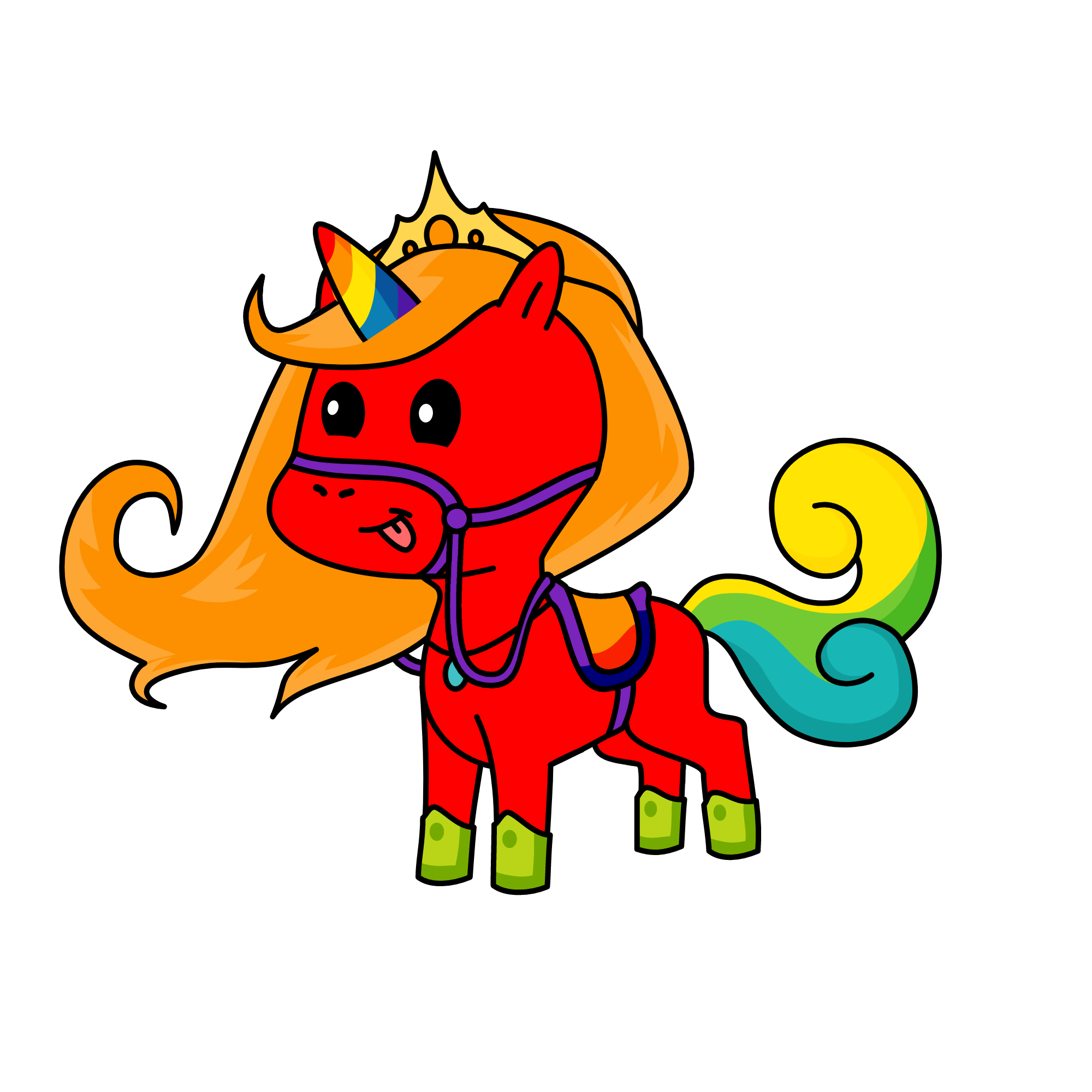 Rainbow unicorn, the unicorn