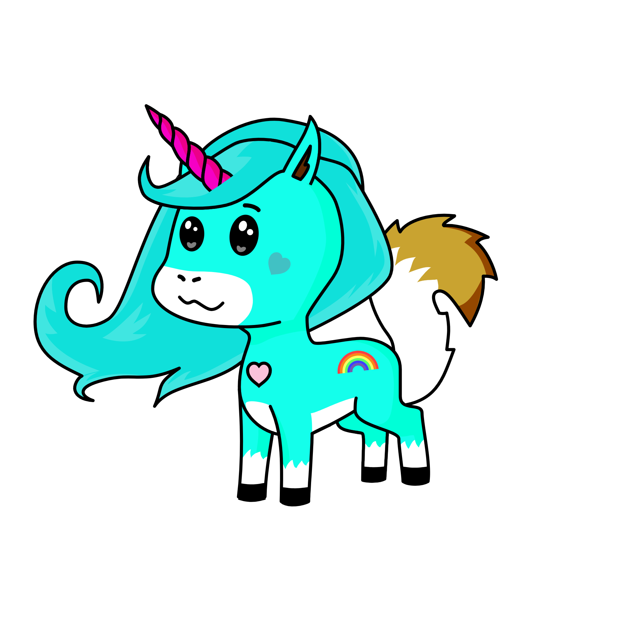 Wolf pony, the unicorn