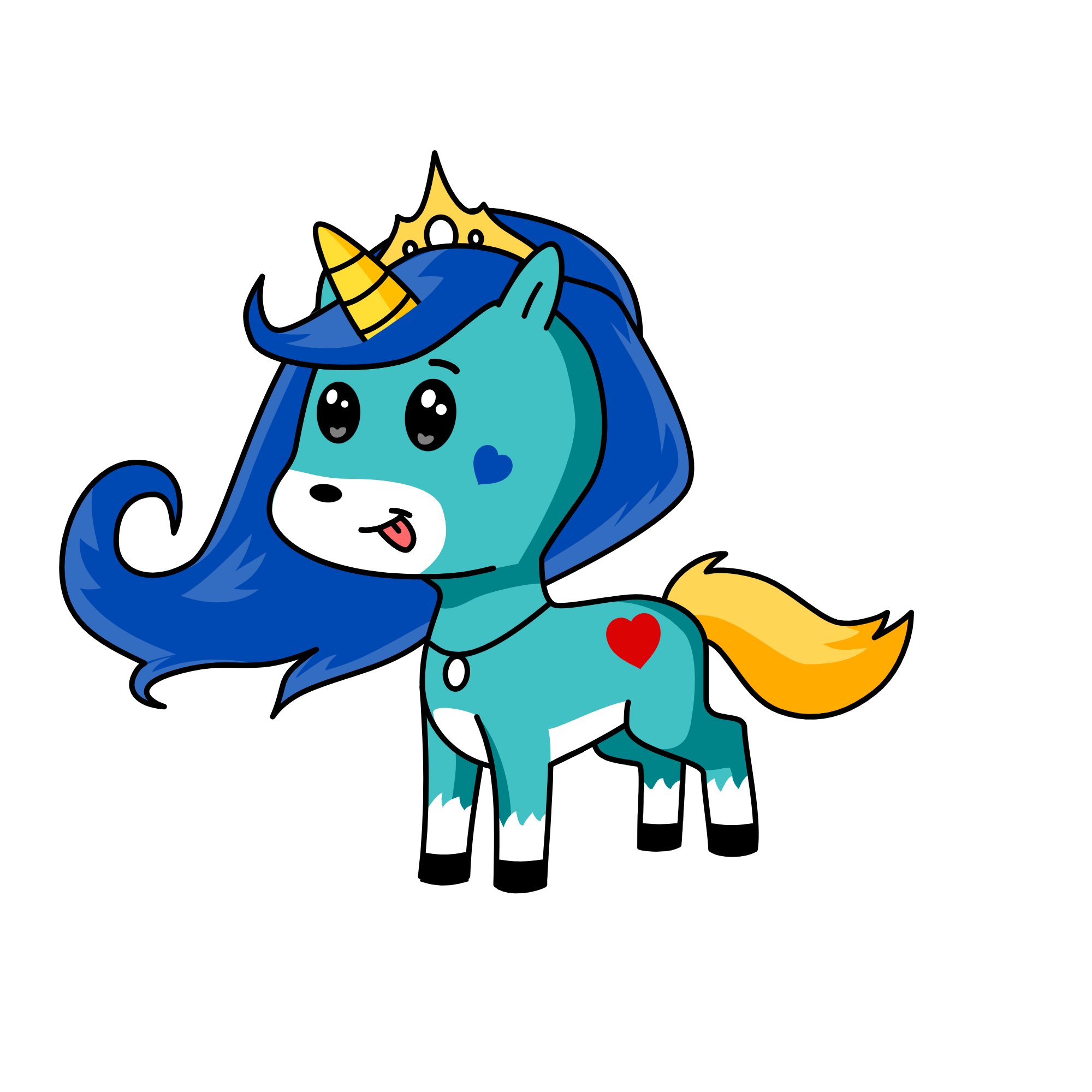 Day and night, the unicorn