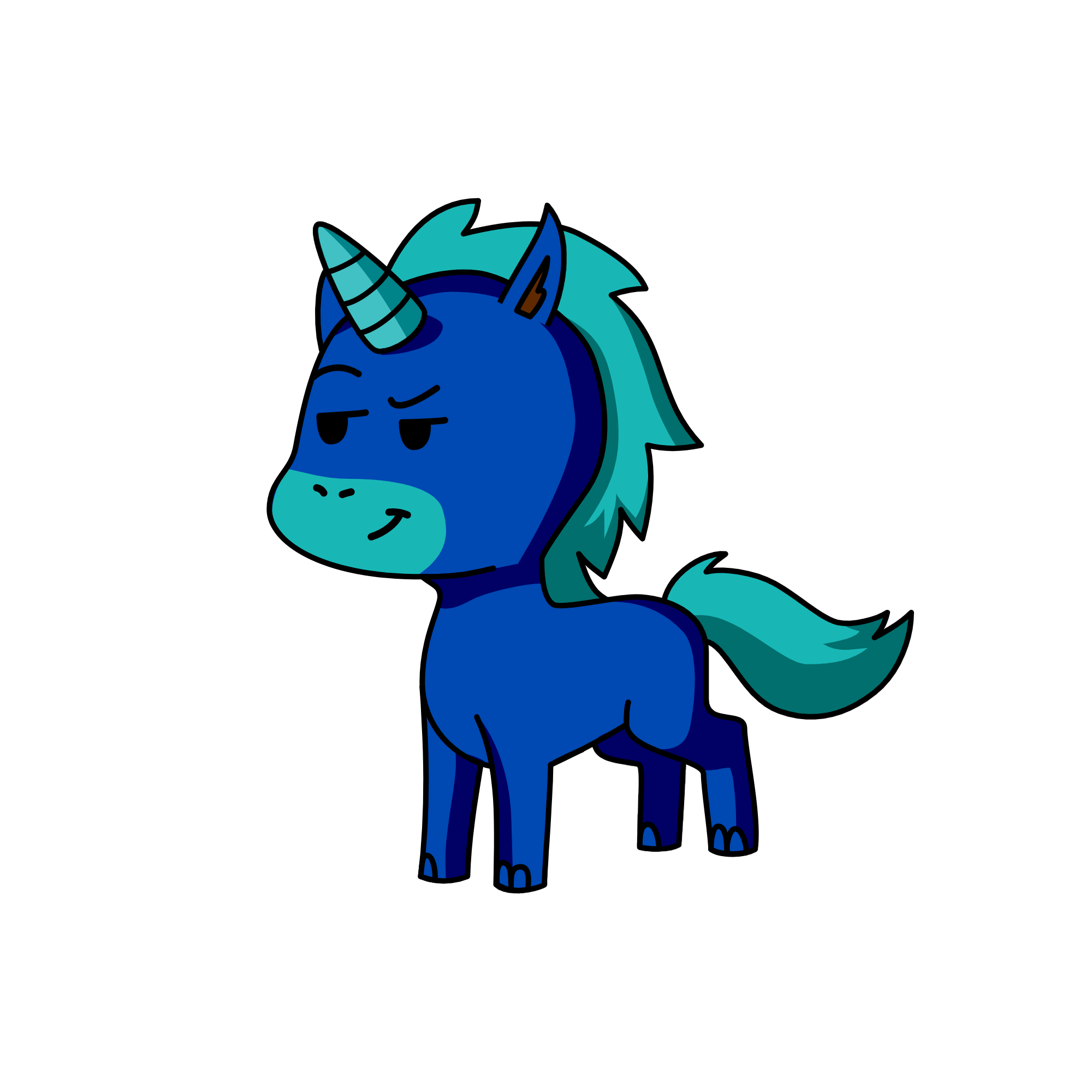 blue, the unicorn