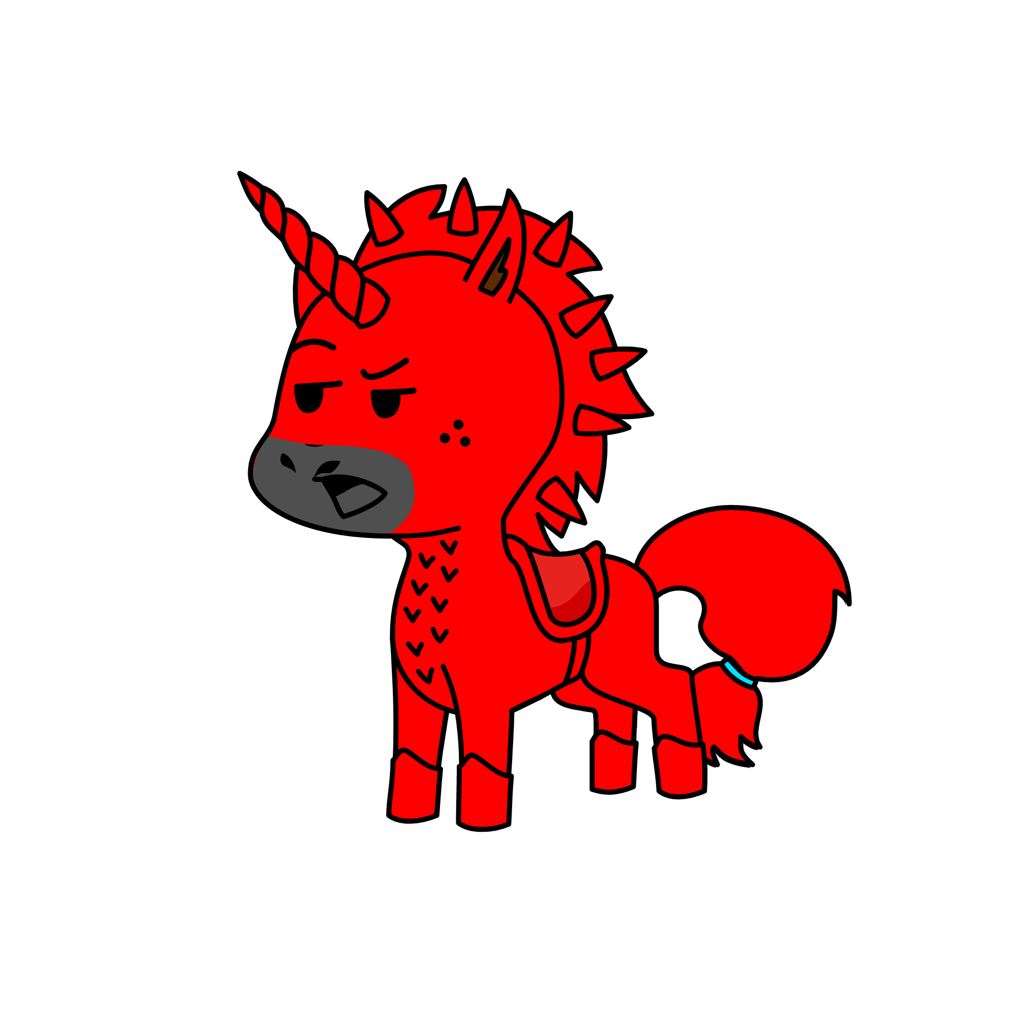red/black drippy, the unicorn