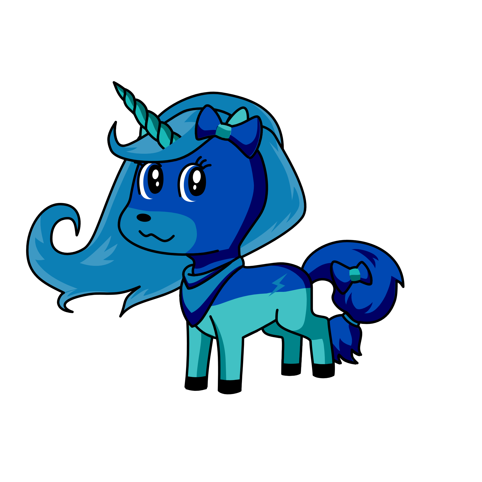 blue, the unicorn