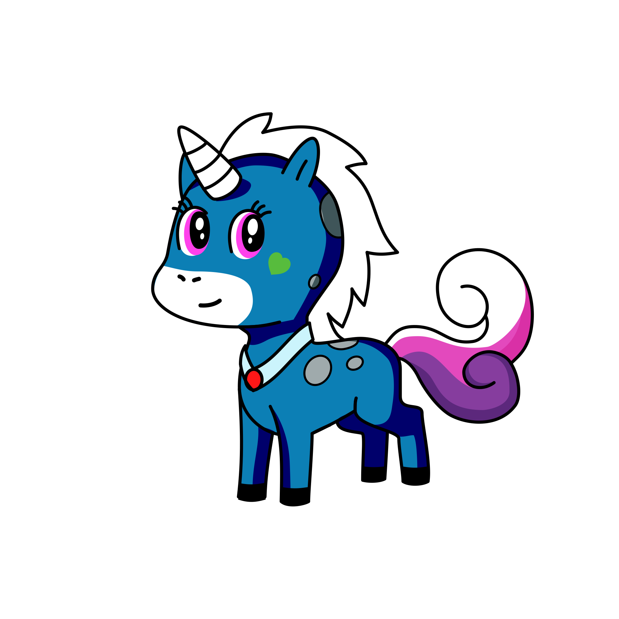 Blue, the unicorn