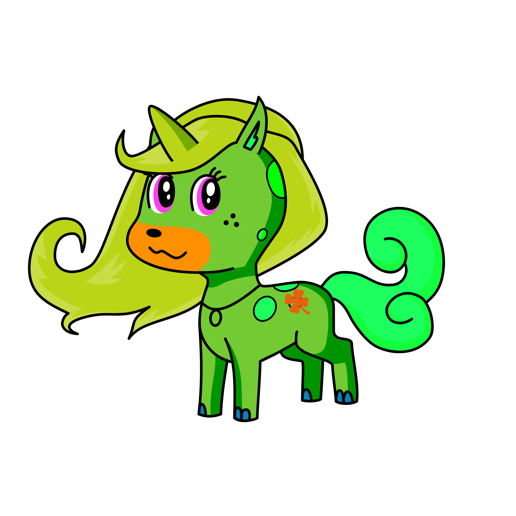 the green girl., the unicorn