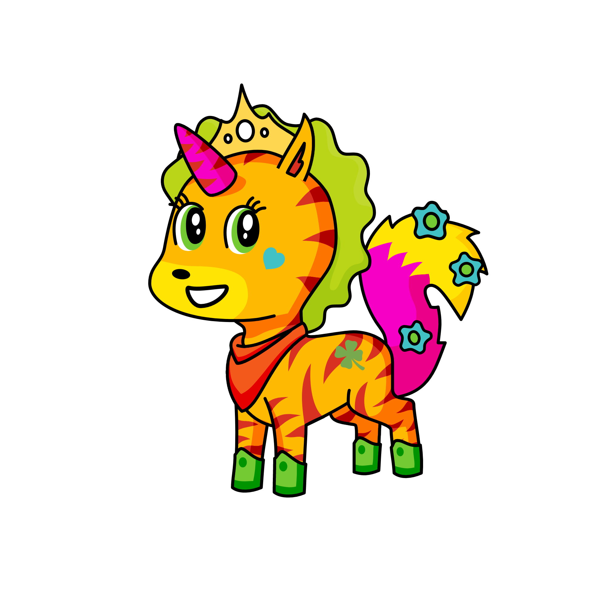 Queen greenie, the unicorn