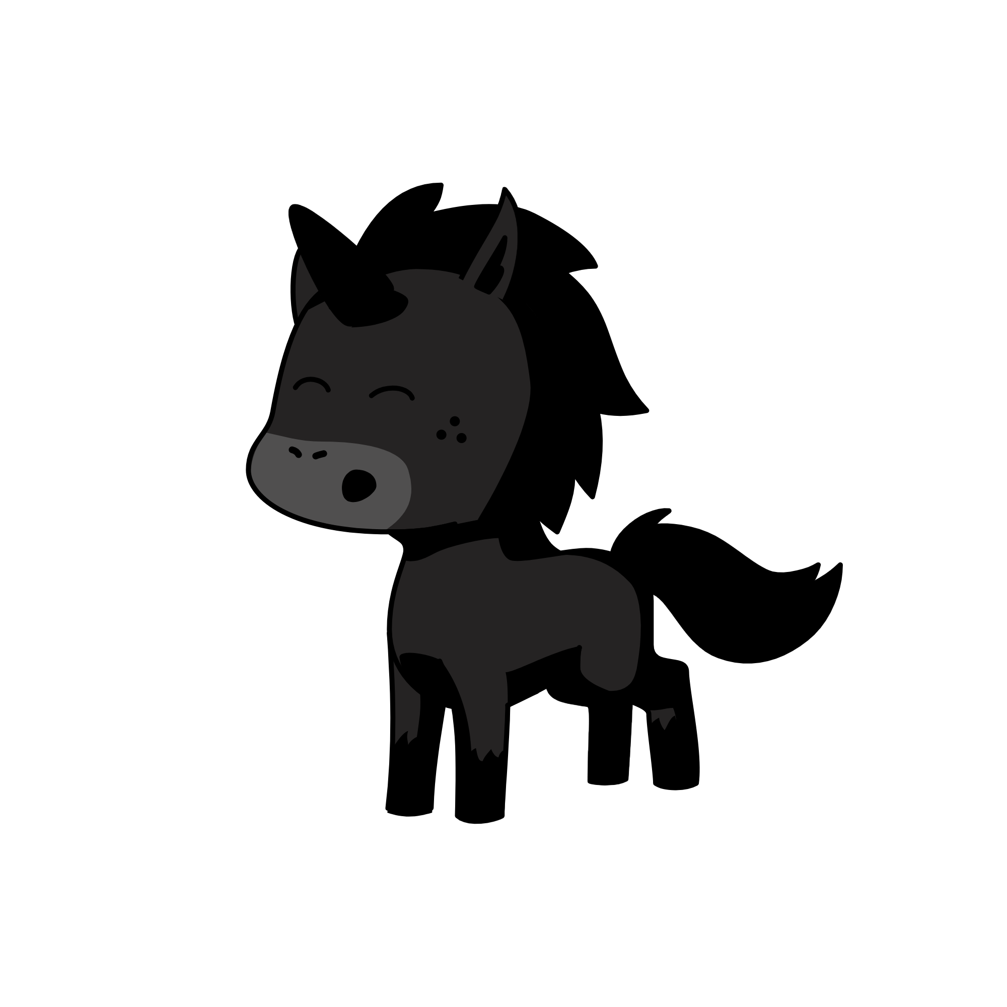 Black Beauty, the unicorn