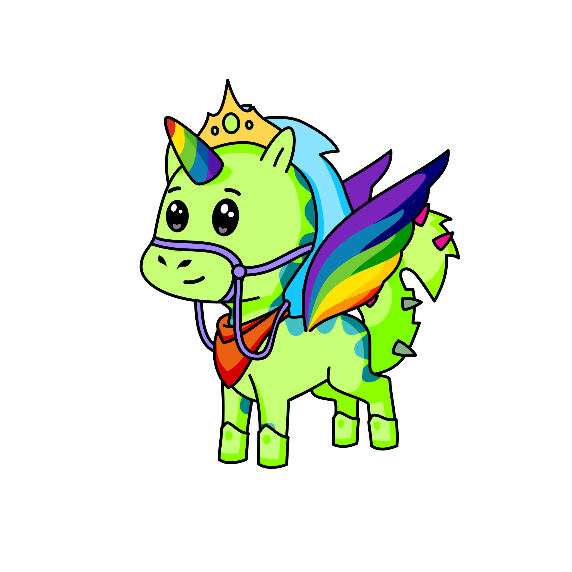 Very awesome rainbow unicorn, the unicorn